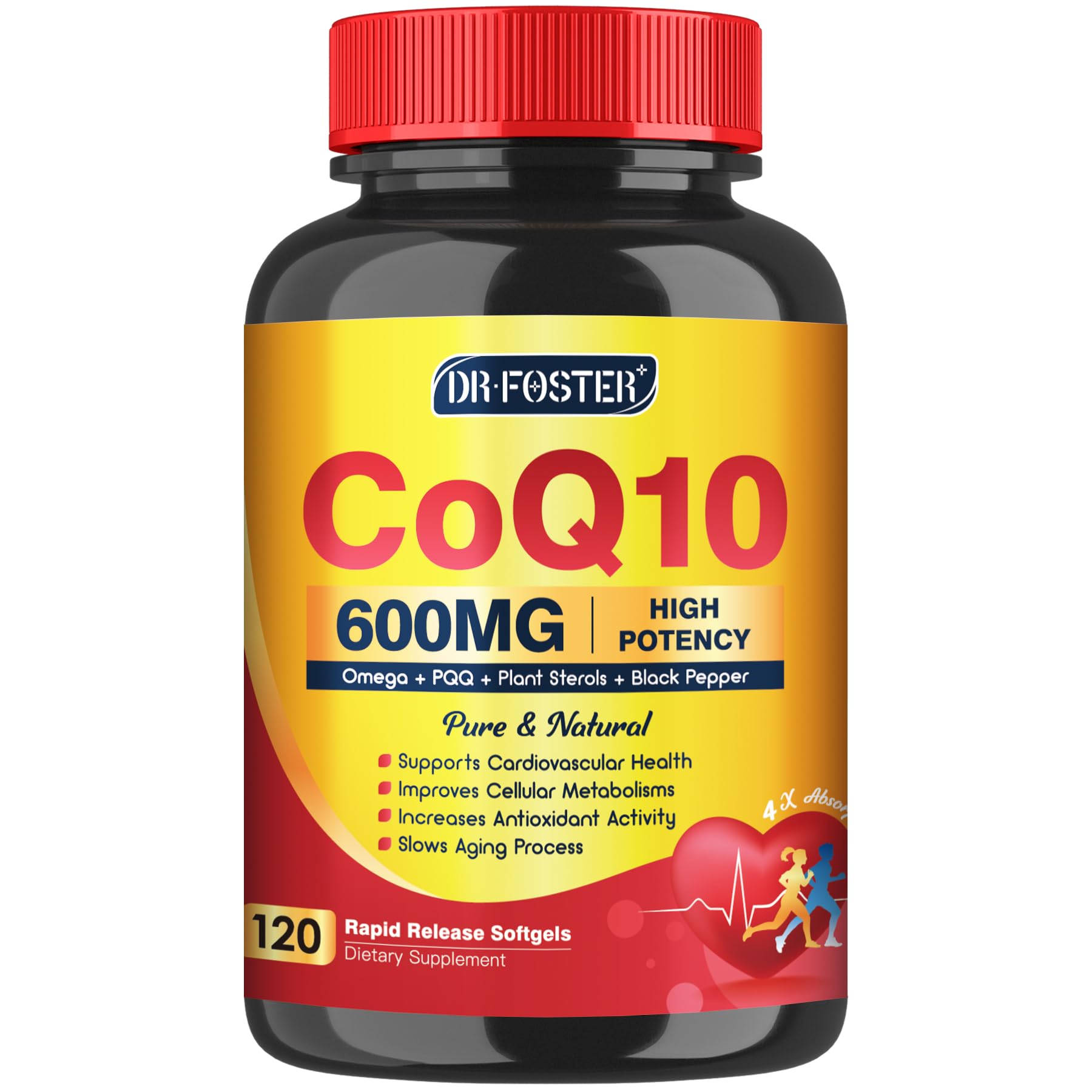 Foto 2 pulgar | Suplemento Drfoster Coq10 De 600 Mg En Cápsulas Blandas Con Omega 3 Y Pqq - Venta Internacional.