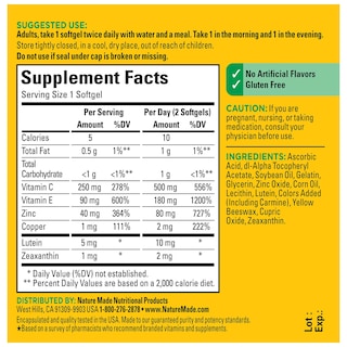Foto 6 | Vitaminas Para Ojos Nature Made Vision Areds 2 Formula 60 Cápsulas Blandas - Venta Internacional.