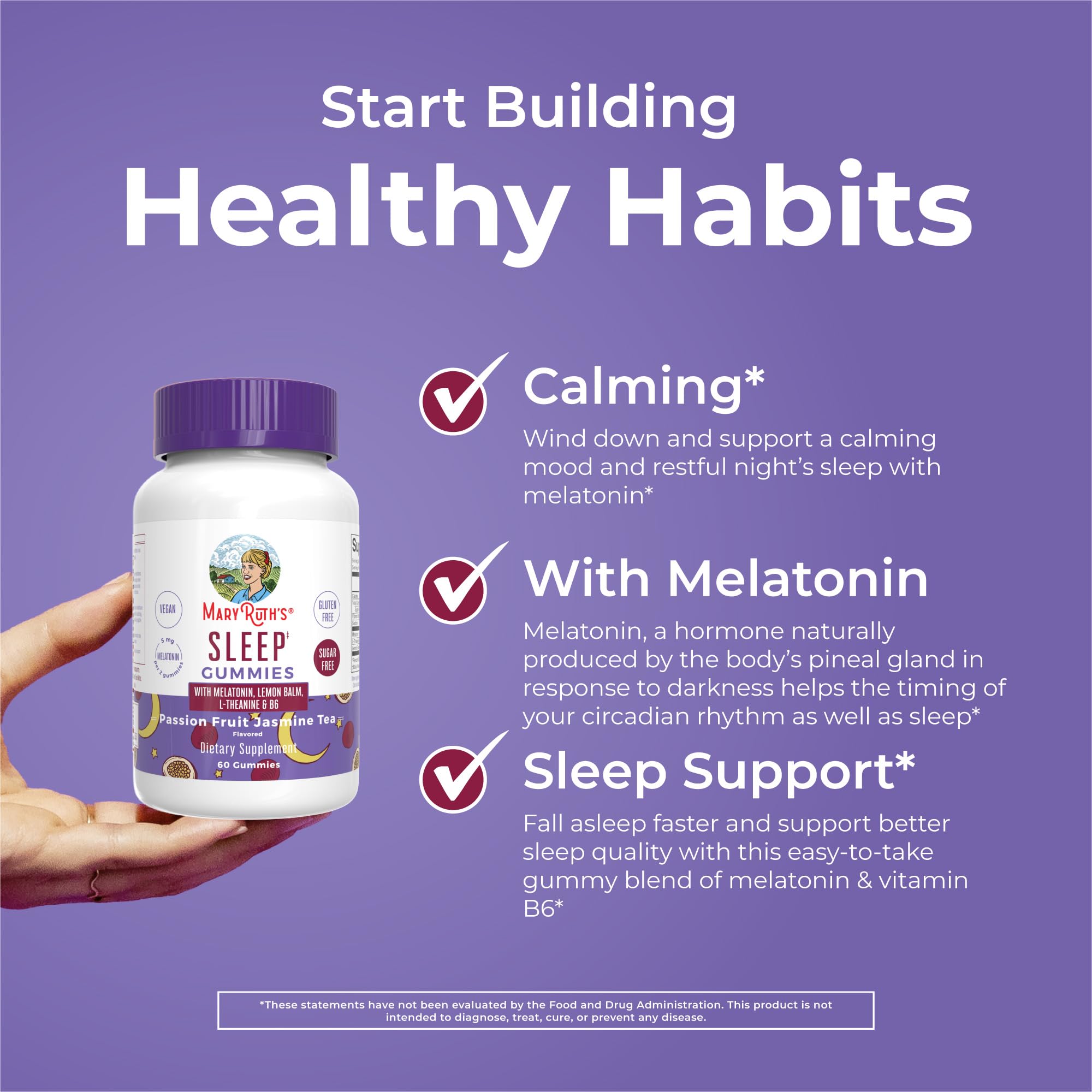 Foto 3 pulgar | Sleep Gummy Maryruth Organics Melatonina 5 Mg Con L-teanina - Venta Internacional.