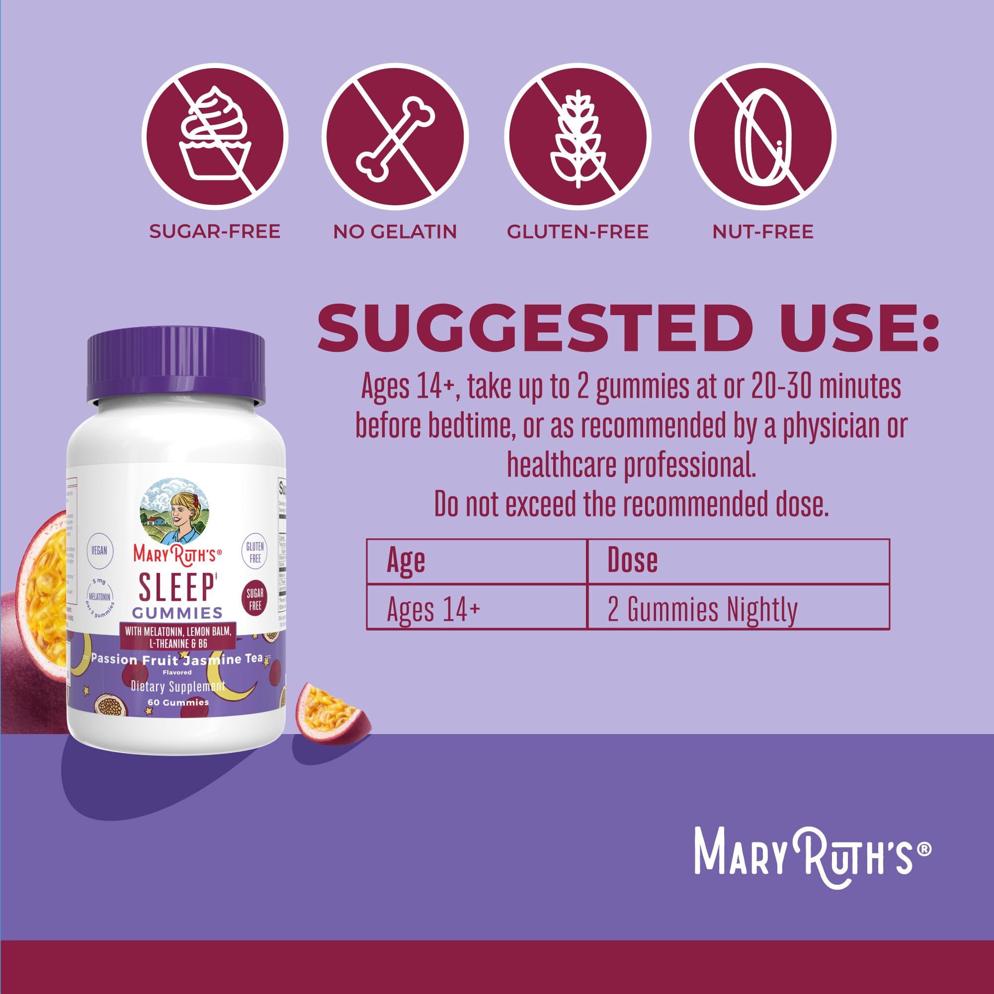 Foto 7 pulgar | Sleep Gummy Maryruth Organics Melatonina 5 Mg Con L-teanina - Venta Internacional.