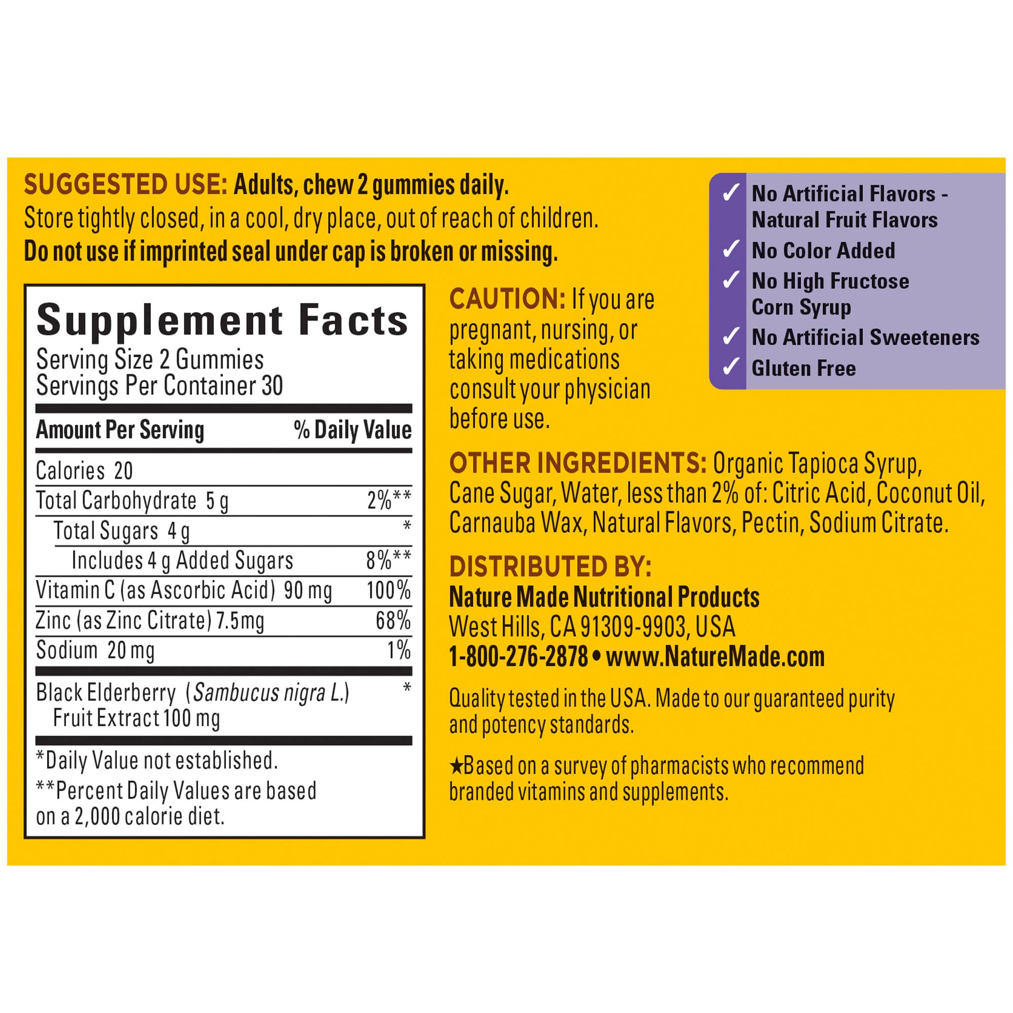 Foto 6 | Complementa La Baya Del Saúco Hecha En La Naturaleza Con Vitamina C Y Zinc, 60 Gomitas - Venta Internacional.