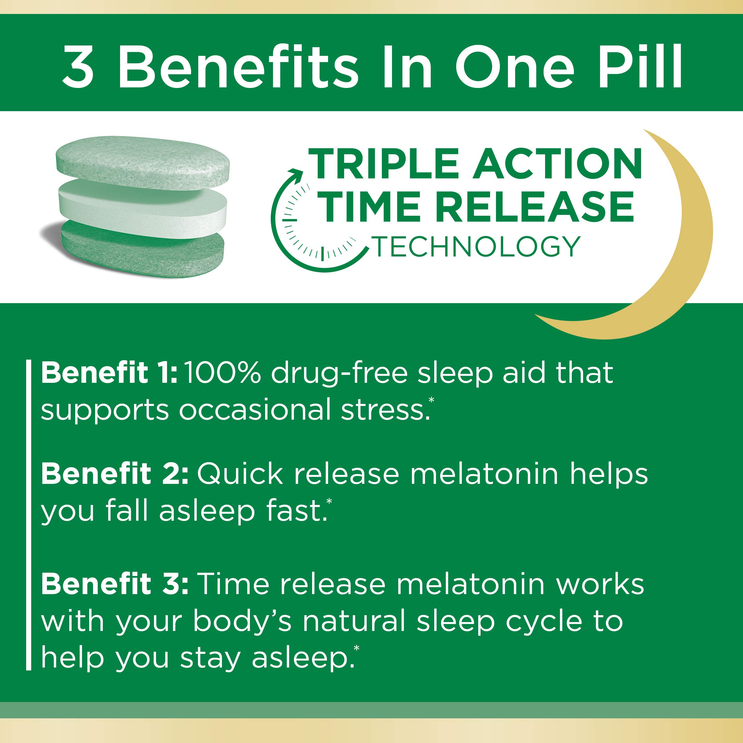 Foto 3 pulgar | Melatonina Sleep Aid Nature's Bounty Stress Support, 10 Mg, 56 Unidades - Venta Internacional.