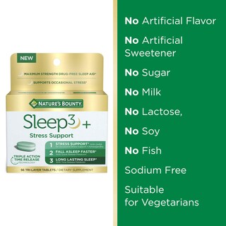Foto 4 | Melatonina Sleep Aid Nature's Bounty Stress Support, 10 Mg, 56 Unidades - Venta Internacional.