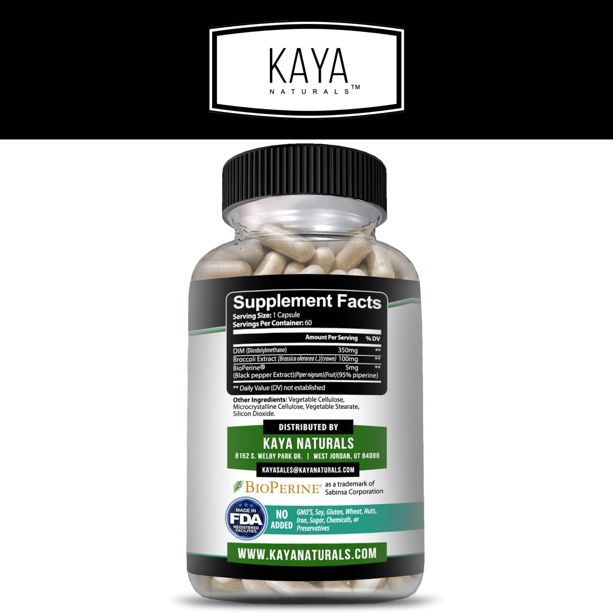 Foto 3 pulgar | Suplemento Kaya Naturals Dim Ultra Hormonal Support 60 Cápsulas - Venta Internacional.