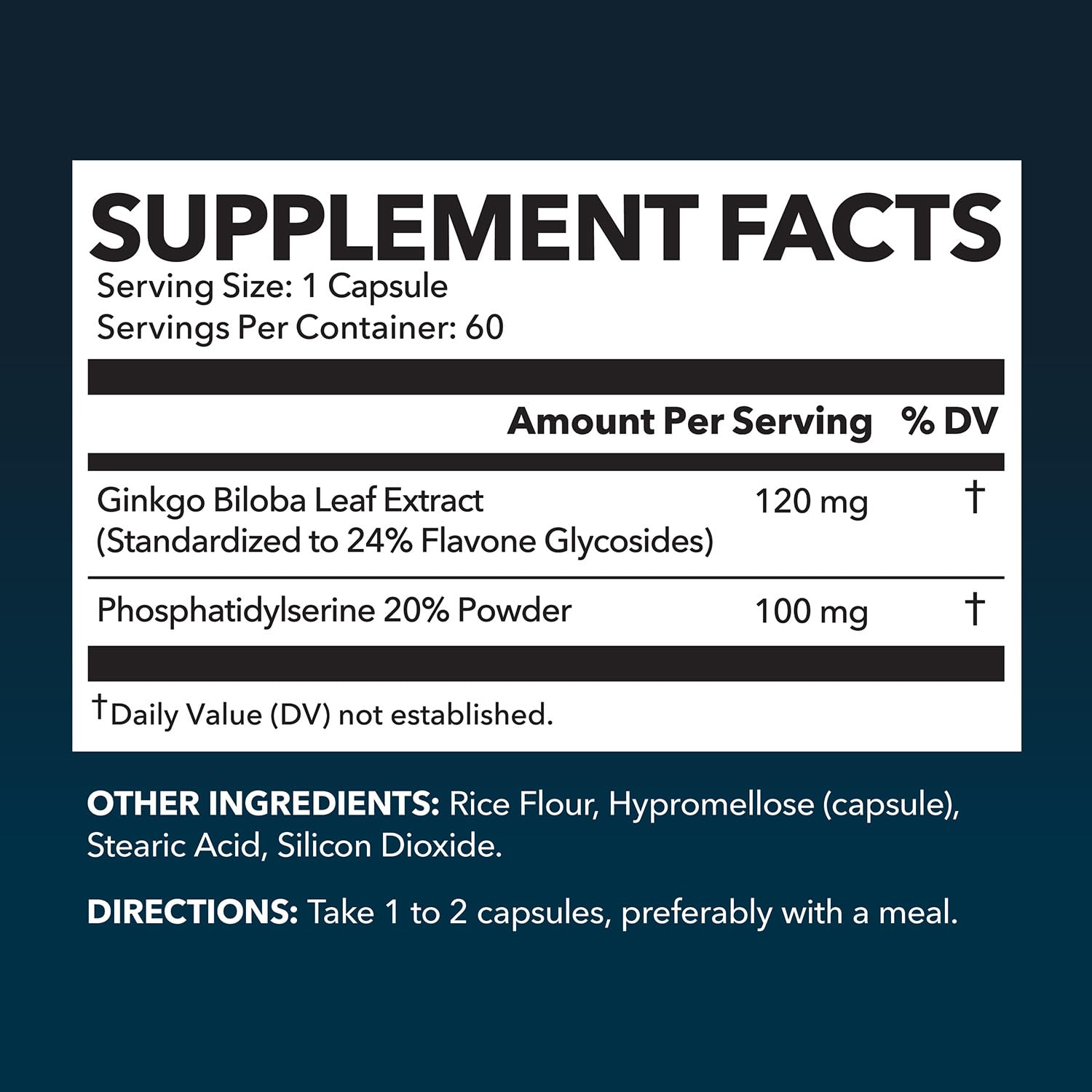 Foto 3 pulgar | Suplemento Havasu Nutrition Ginkgo Biloba 120 Mg Con Fosfatidilserina 60 Cápsulas - Venta Internacional.