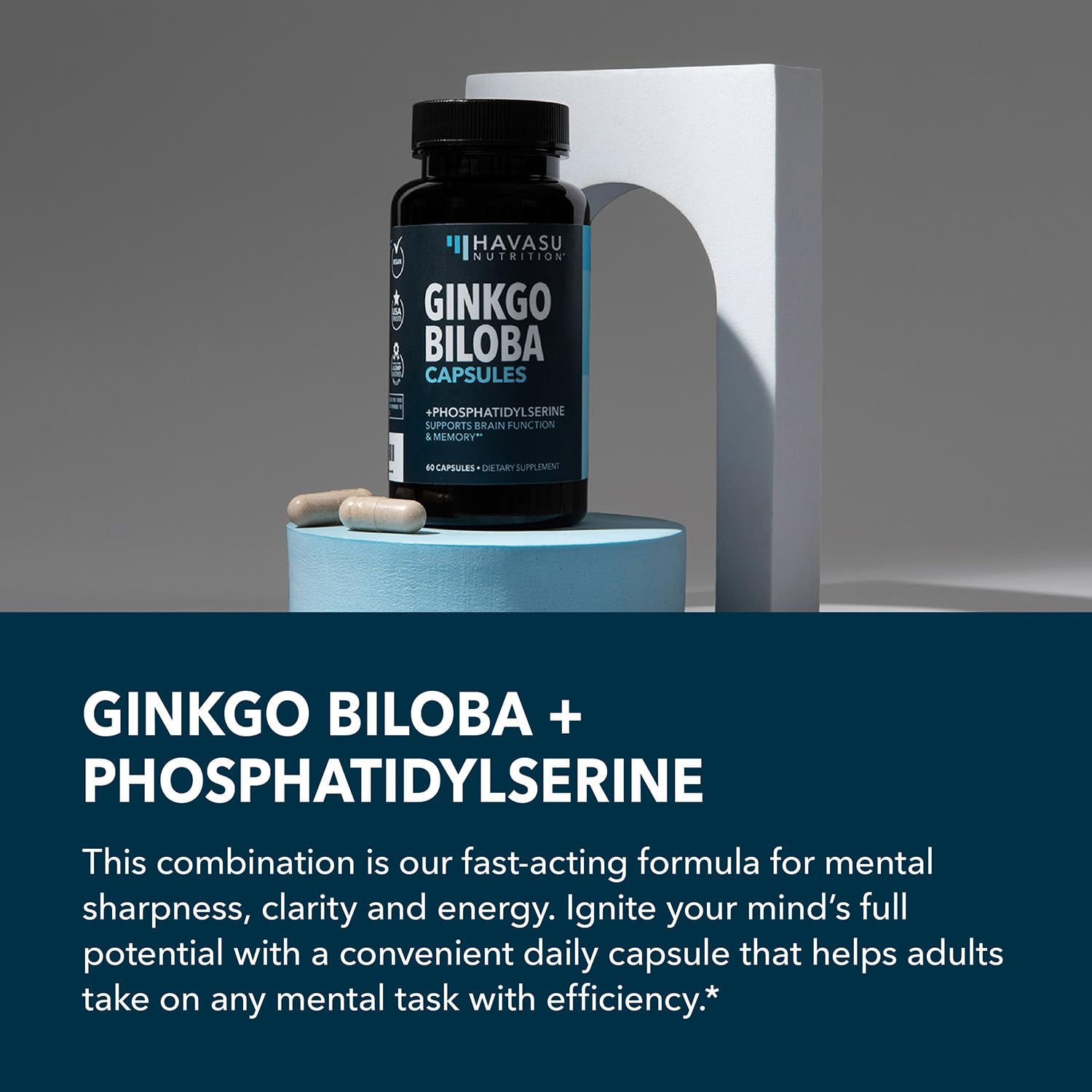 Foto 5 pulgar | Suplemento Havasu Nutrition Ginkgo Biloba 120 Mg Con Fosfatidilserina 60 Cápsulas - Venta Internacional.