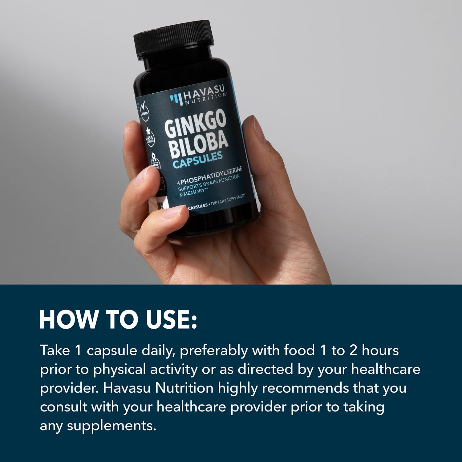 Foto 6 | Suplemento Havasu Nutrition Ginkgo Biloba 120 Mg Con Fosfatidilserina 60 Cápsulas - Venta Internacional.