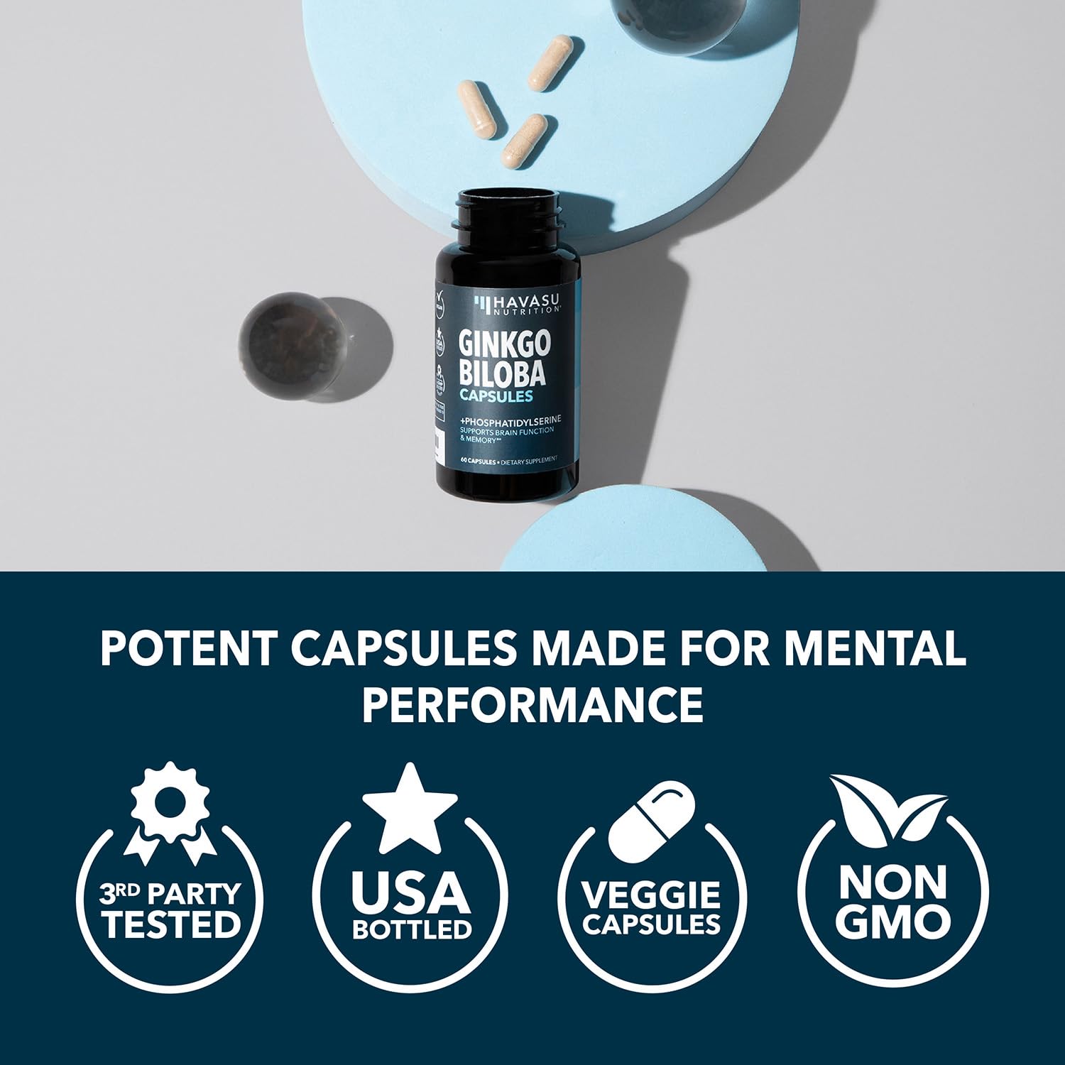 Foto 8 pulgar | Suplemento Havasu Nutrition Ginkgo Biloba 120 Mg Con Fosfatidilserina 60 Cápsulas - Venta Internacional.