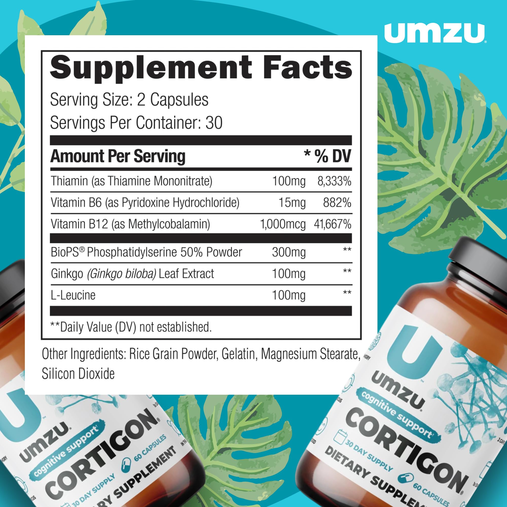 Foto 4 | Suplemento Umzu Cortigon Cortisol Manager 60 Cápsulas - Venta Internacional.