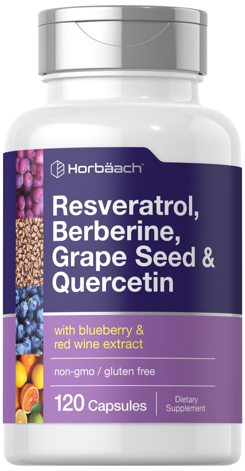 Foto 2 pulgar | Suplemento Horbäach, Resveratrol, Berberina, Semillas De Uva, 120 Cápsulas - Venta Internacional.