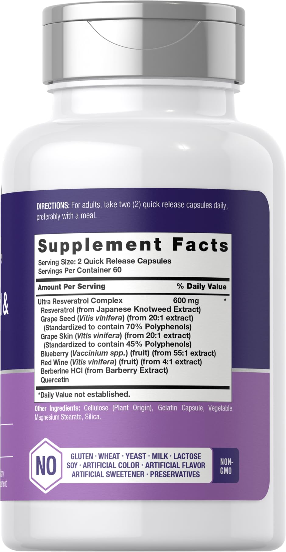 Foto 3 pulgar | Suplemento Horbäach, Resveratrol, Berberina, Semillas De Uva, 120 Cápsulas - Venta Internacional.