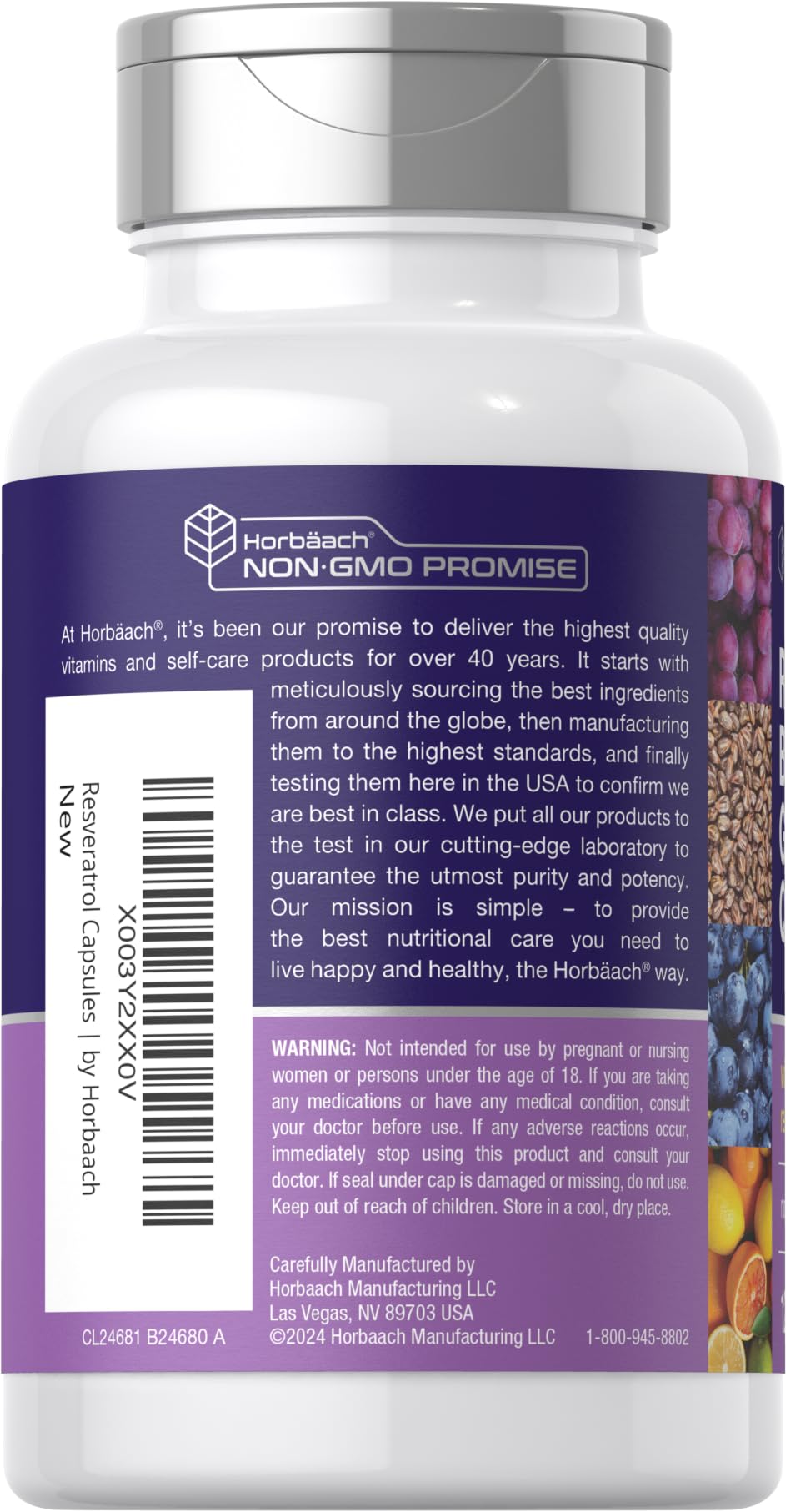 Foto 3 | Suplemento Horbäach, Resveratrol, Berberina, Semillas De Uva, 120 Cápsulas - Venta Internacional.