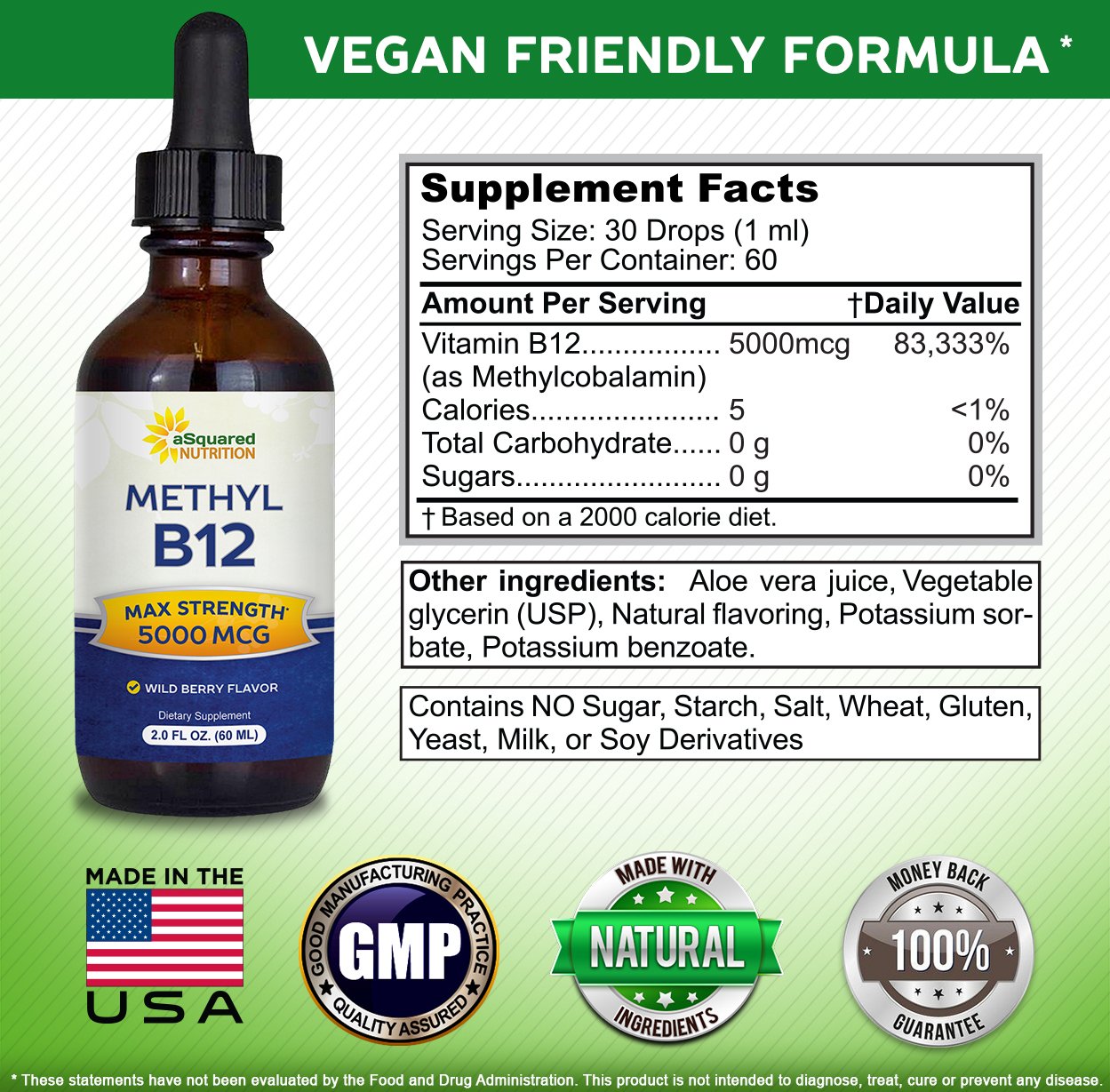Foto 5 pulgar | Suplemento De Vitamina B12 De Squared Nutrition, 5000 Mcg De Metil B-12 - Venta Internacional.