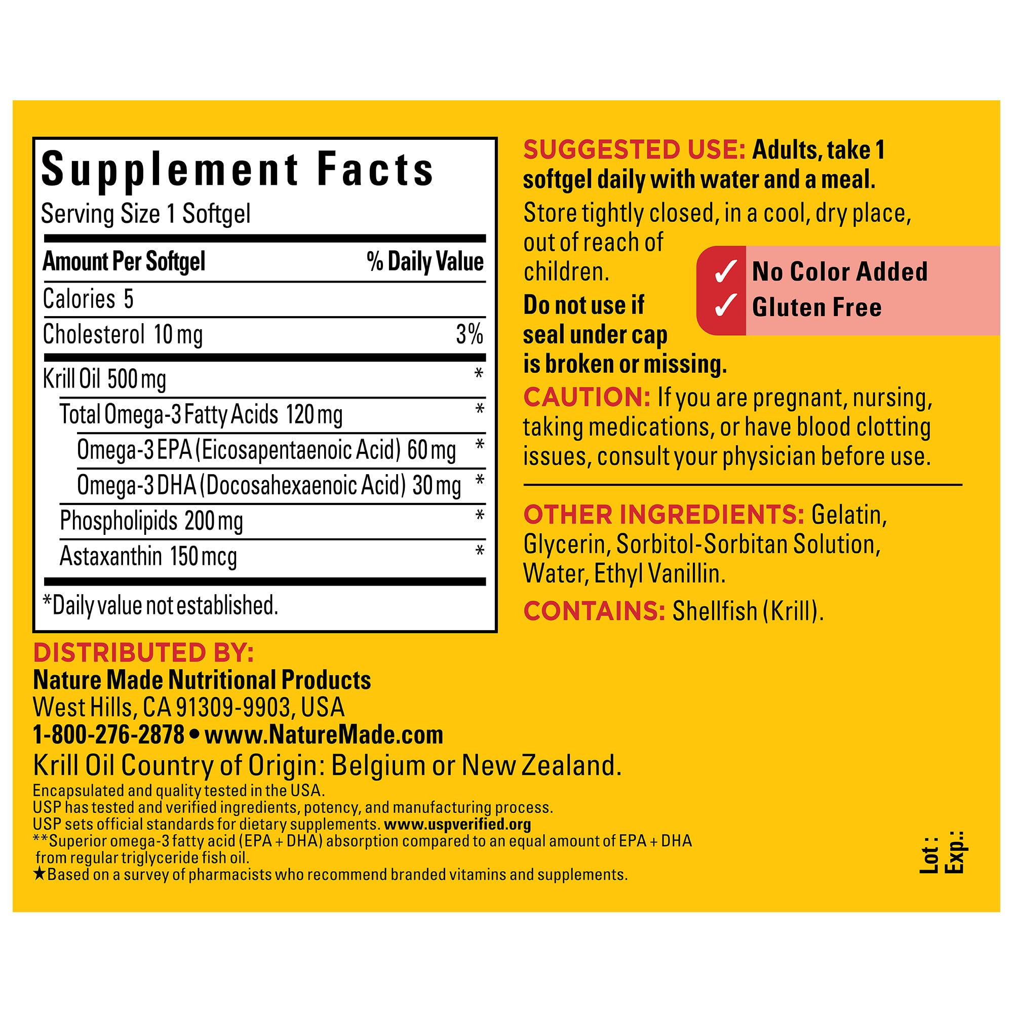 Foto 6 pulgar | Suplemento De Aceite De Krill Hecho En Forma Natural, 500 Mg, 100 Cápsulas Blandas - Venta Internacional.