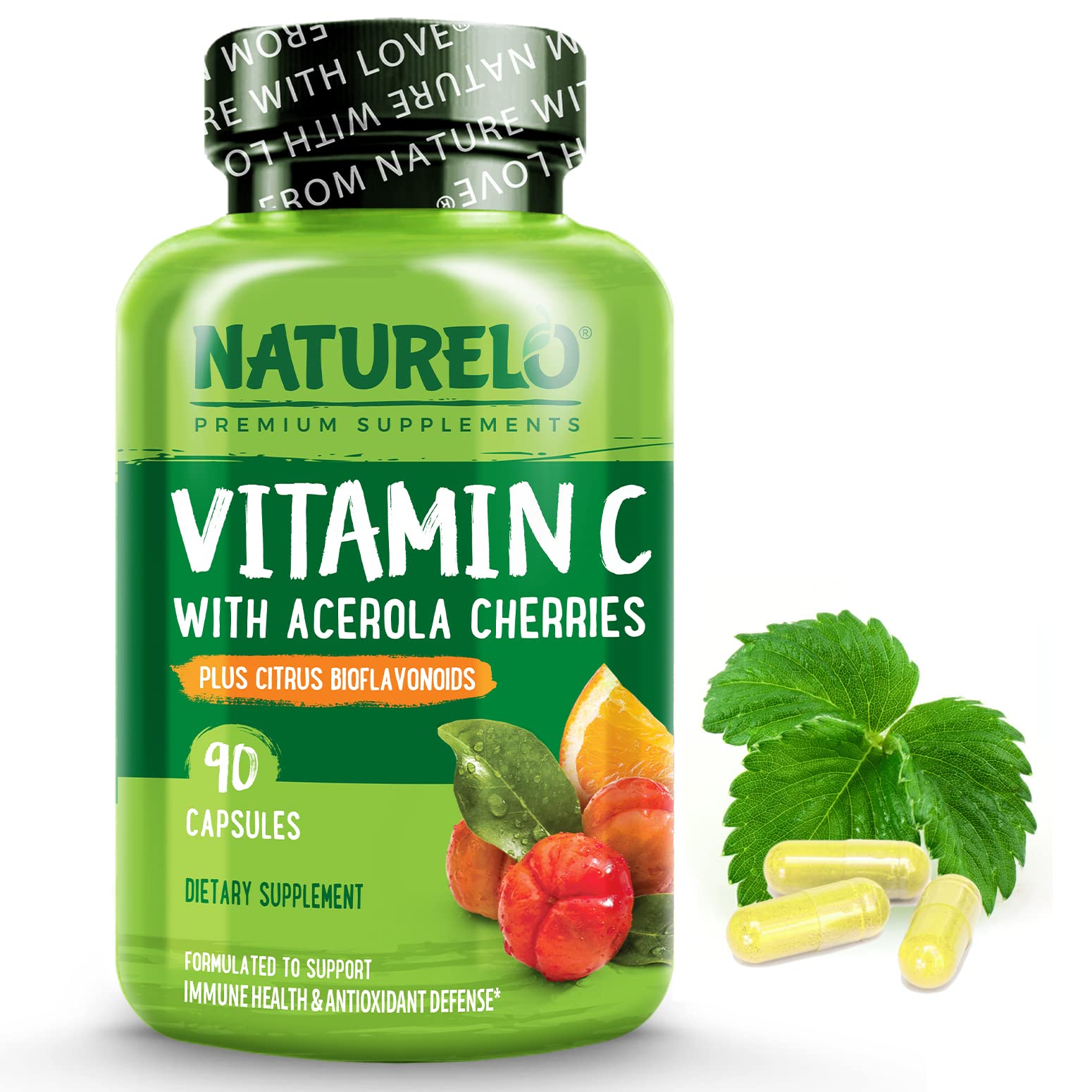 Foto 2 pulgar | Suplemento Naturelo De Vitamina C 500 Mg Con Acerola Orgánica 90 Cápsulas - Venta Internacional.