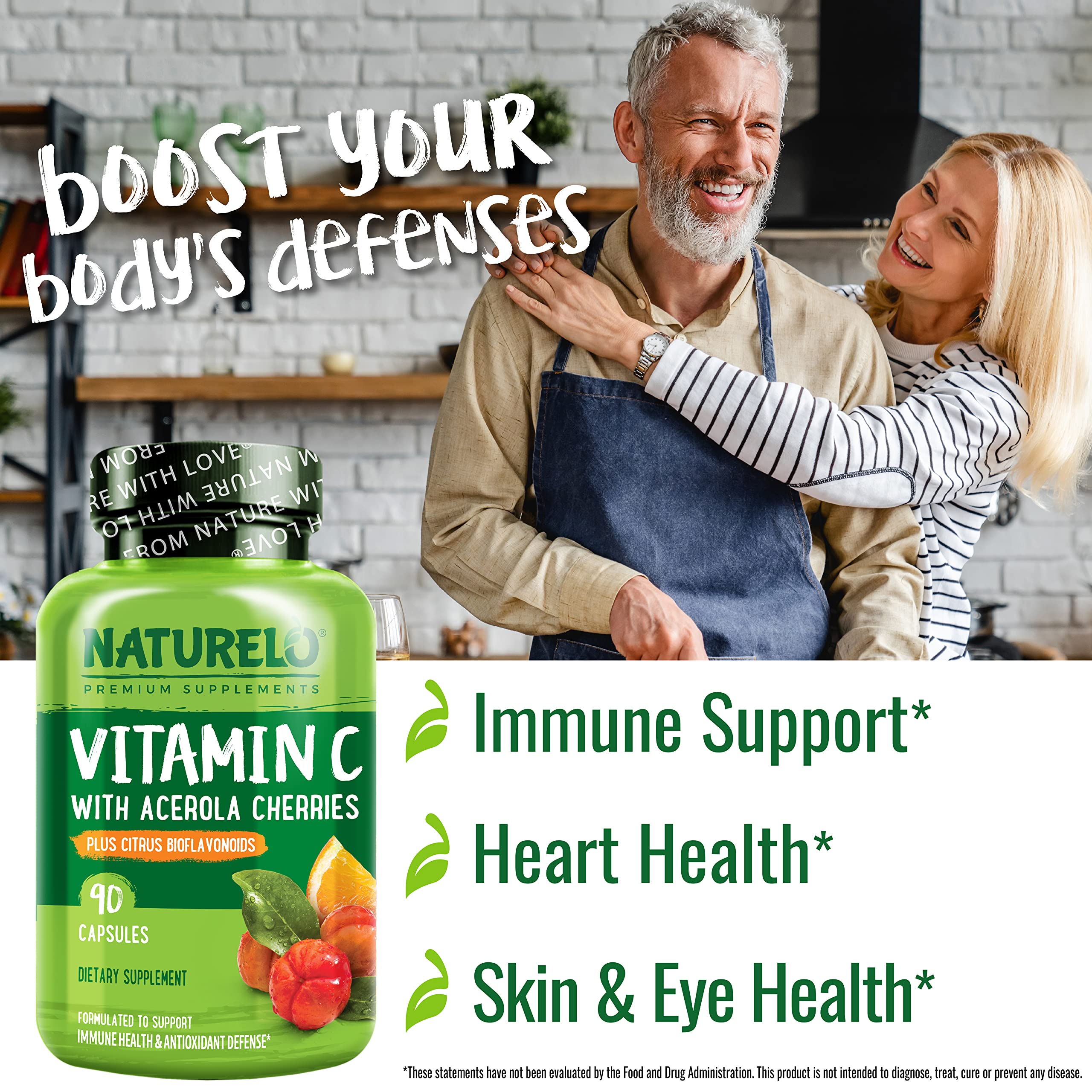 Foto 6 | Suplemento Naturelo De Vitamina C 500 Mg Con Acerola Orgánica 90 Cápsulas - Venta Internacional.