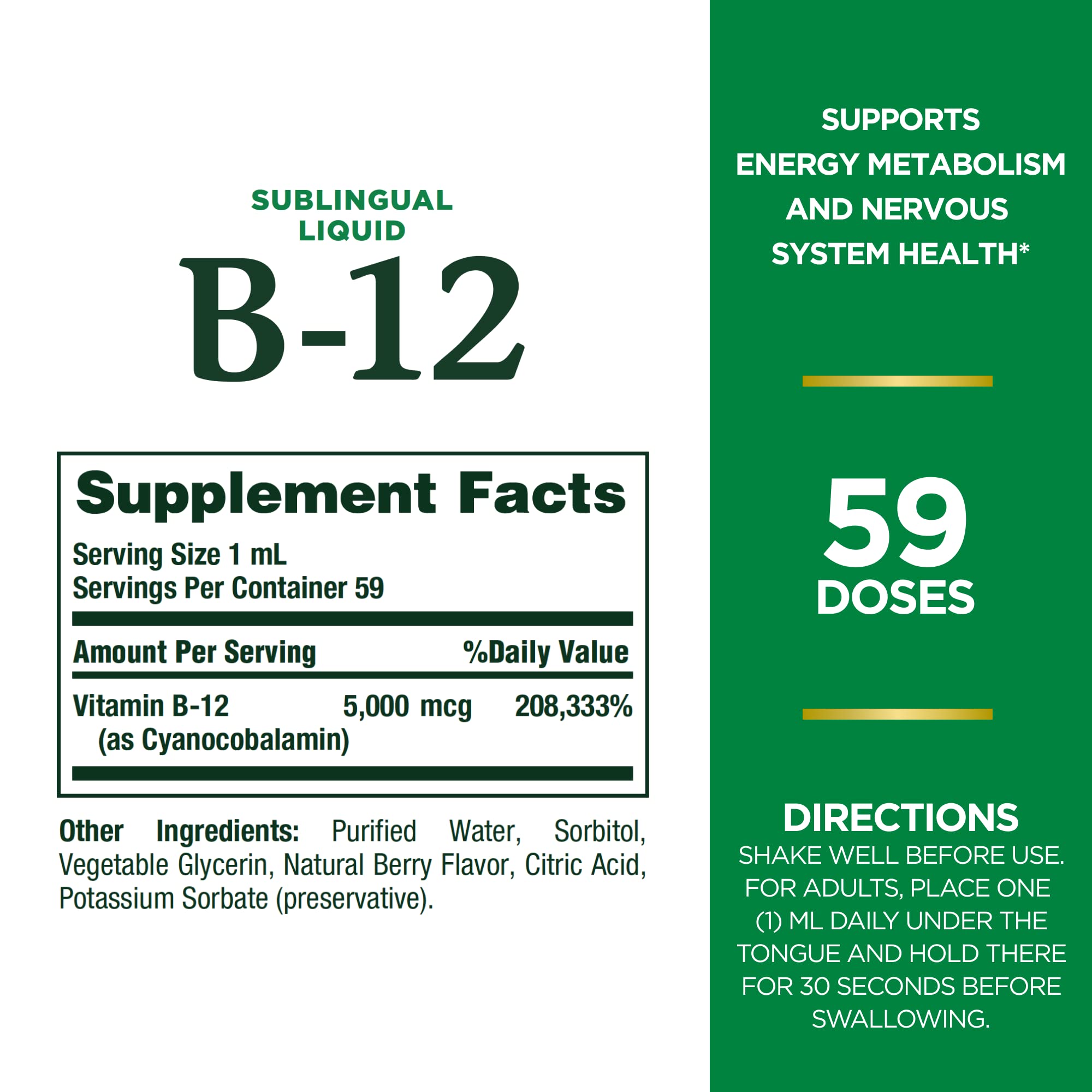 Foto 3 pulgar | Suplemento De Vitamina B12 De Nature's Bounty De 5000 Mcg Por Vía Sublingual - Venta Internacional.
