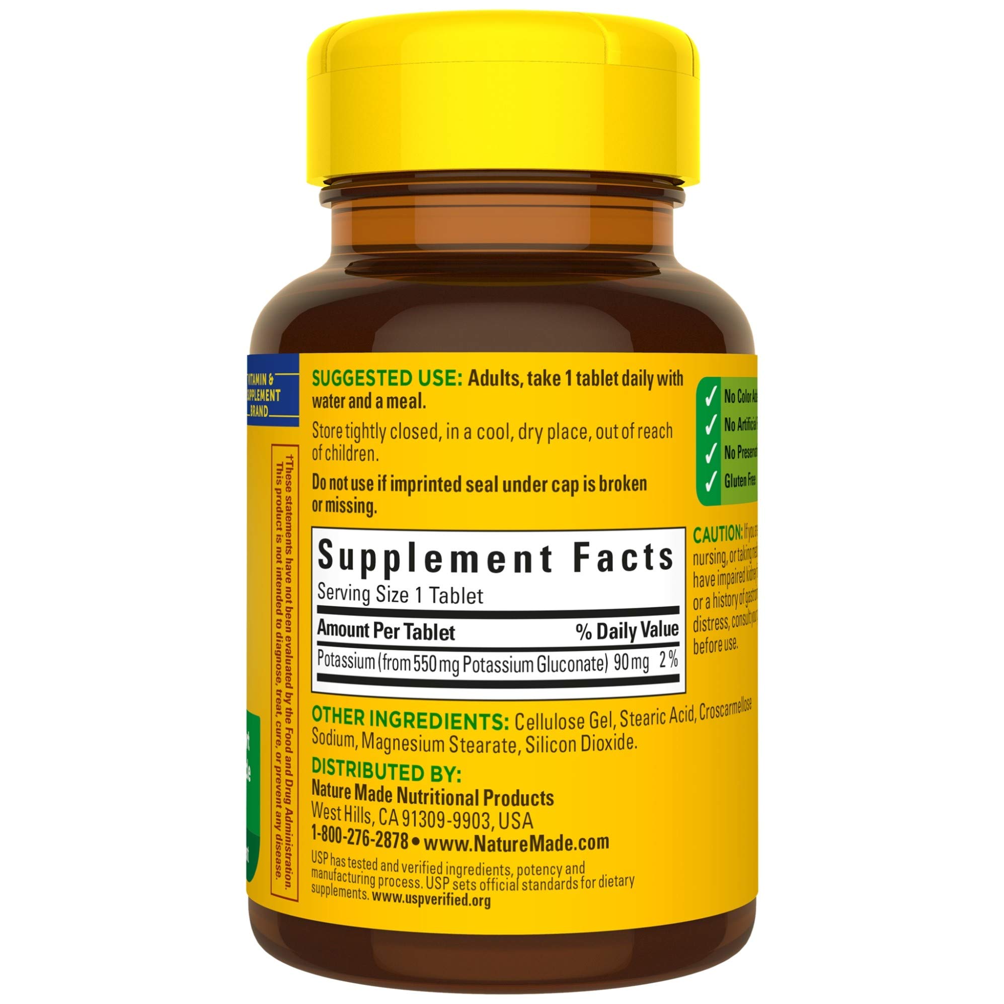 Foto 8 pulgar | Suplemento De Gluconato De Potasio Nature Made 550 Mg 100 Tabletas - Venta Internacional.