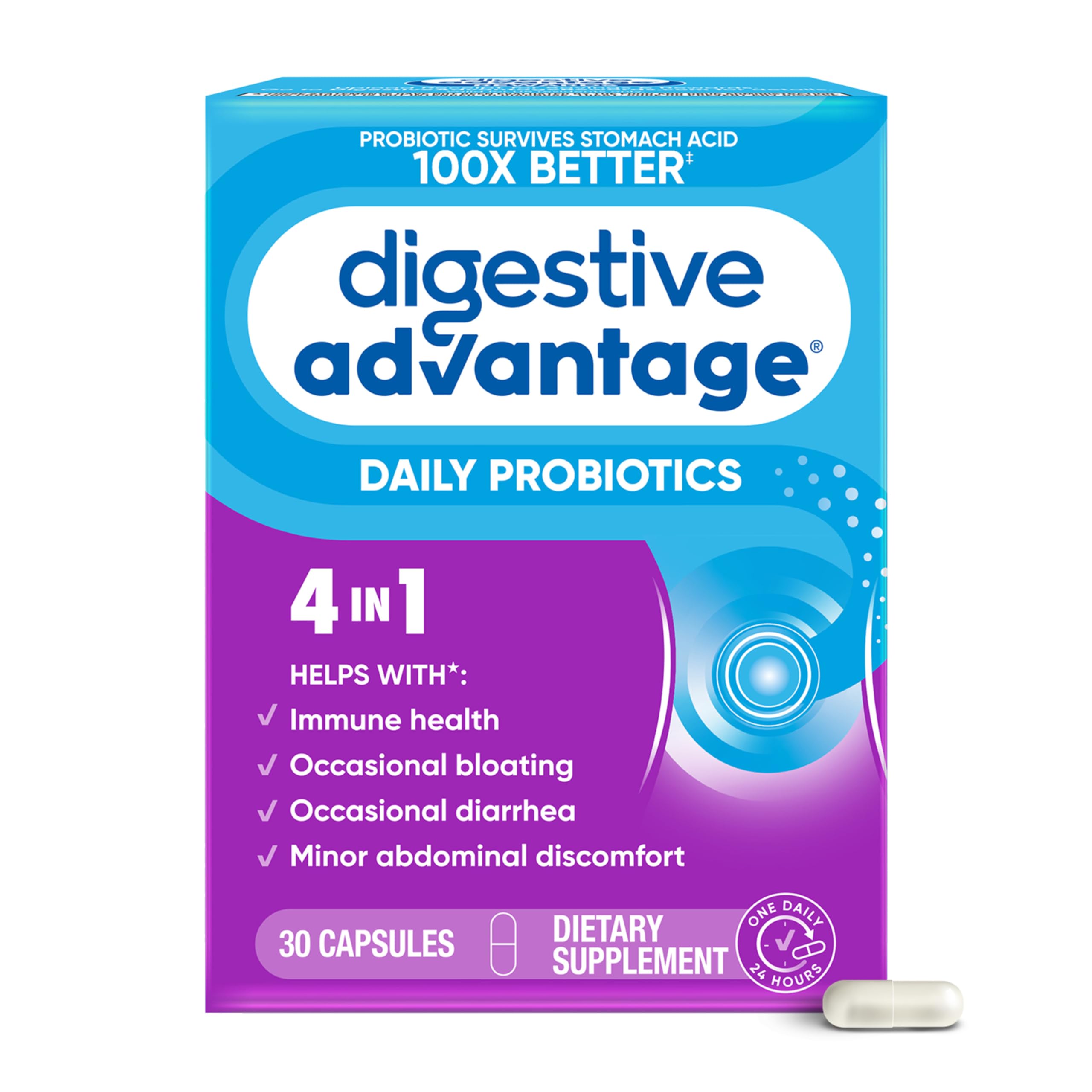 Probiotic Digestive Advantage Digestive Health, Cápsulas De 30 Unidades - Venta Internacional.