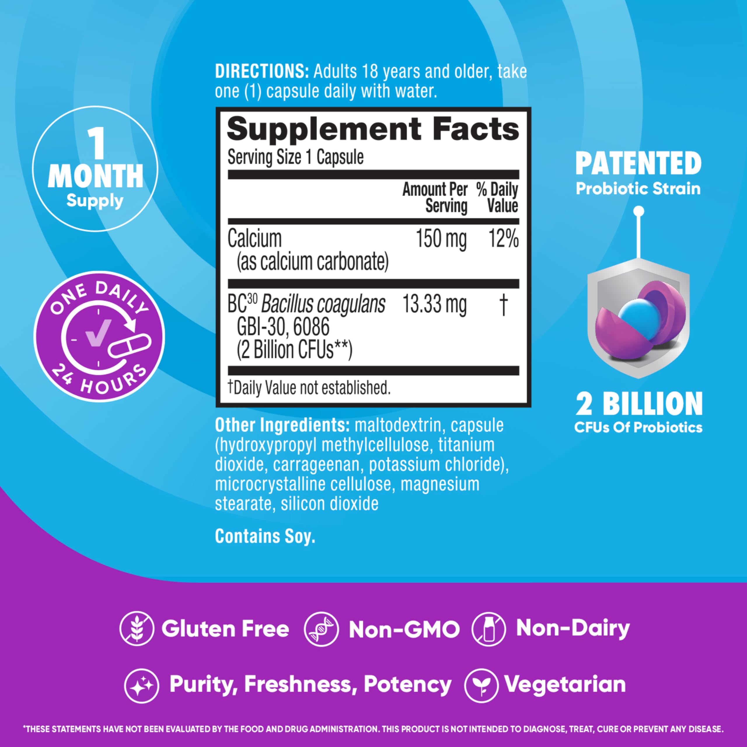 Foto 5 pulgar | Probiotic Digestive Advantage Digestive Health, Cápsulas De 30 Unidades - Venta Internacional.