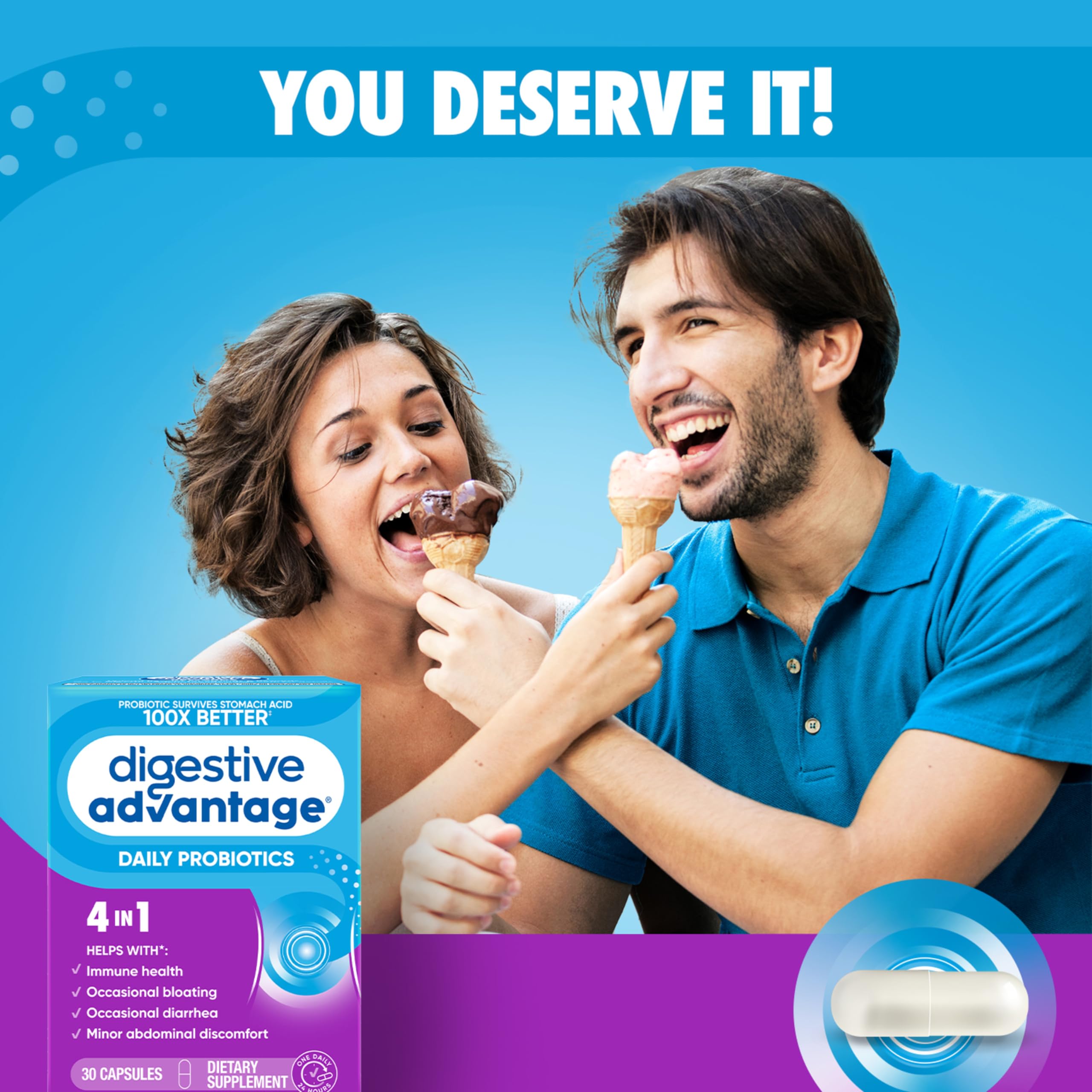 Foto 6 pulgar | Probiotic Digestive Advantage Digestive Health, Cápsulas De 30 Unidades - Venta Internacional.