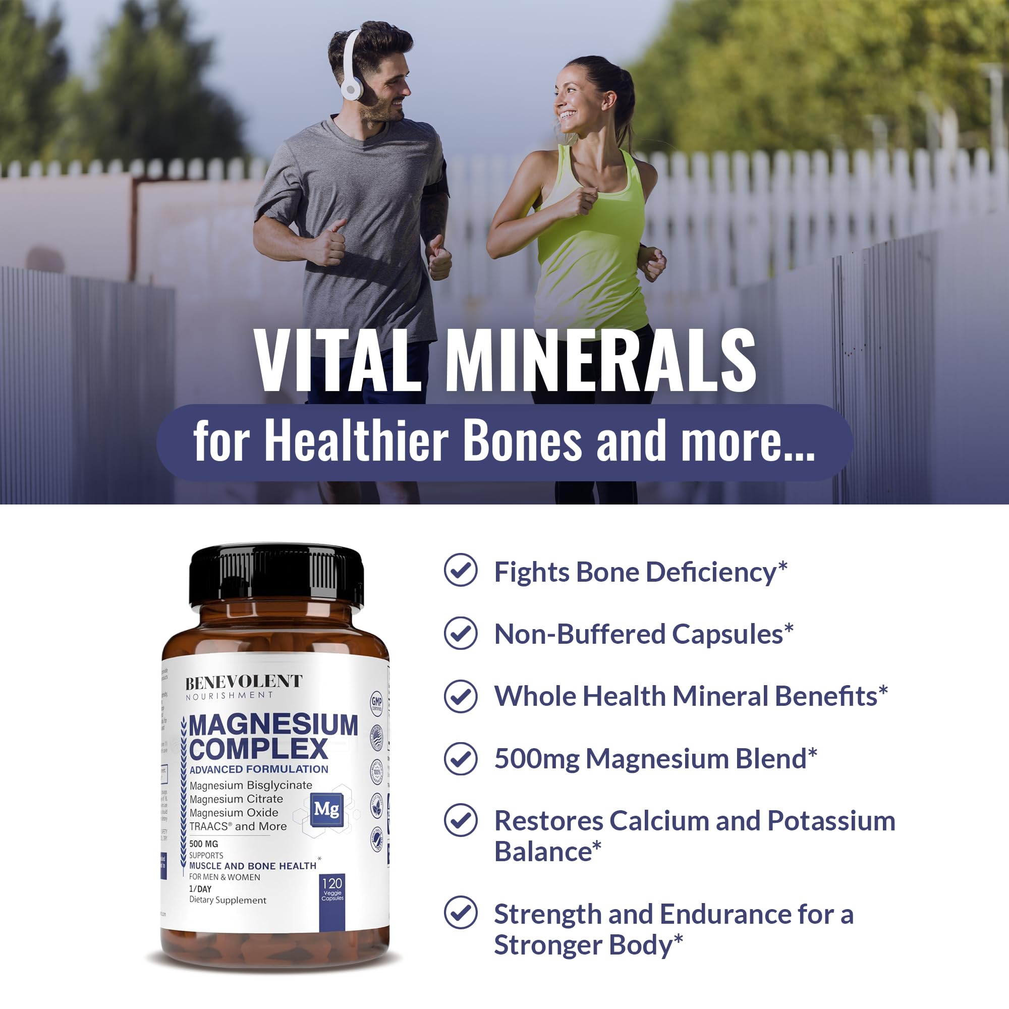Foto 2 | Suplemento Benevolent Magnesium Complex 500 Mg 120 Cápsulas - Venta Internacional.