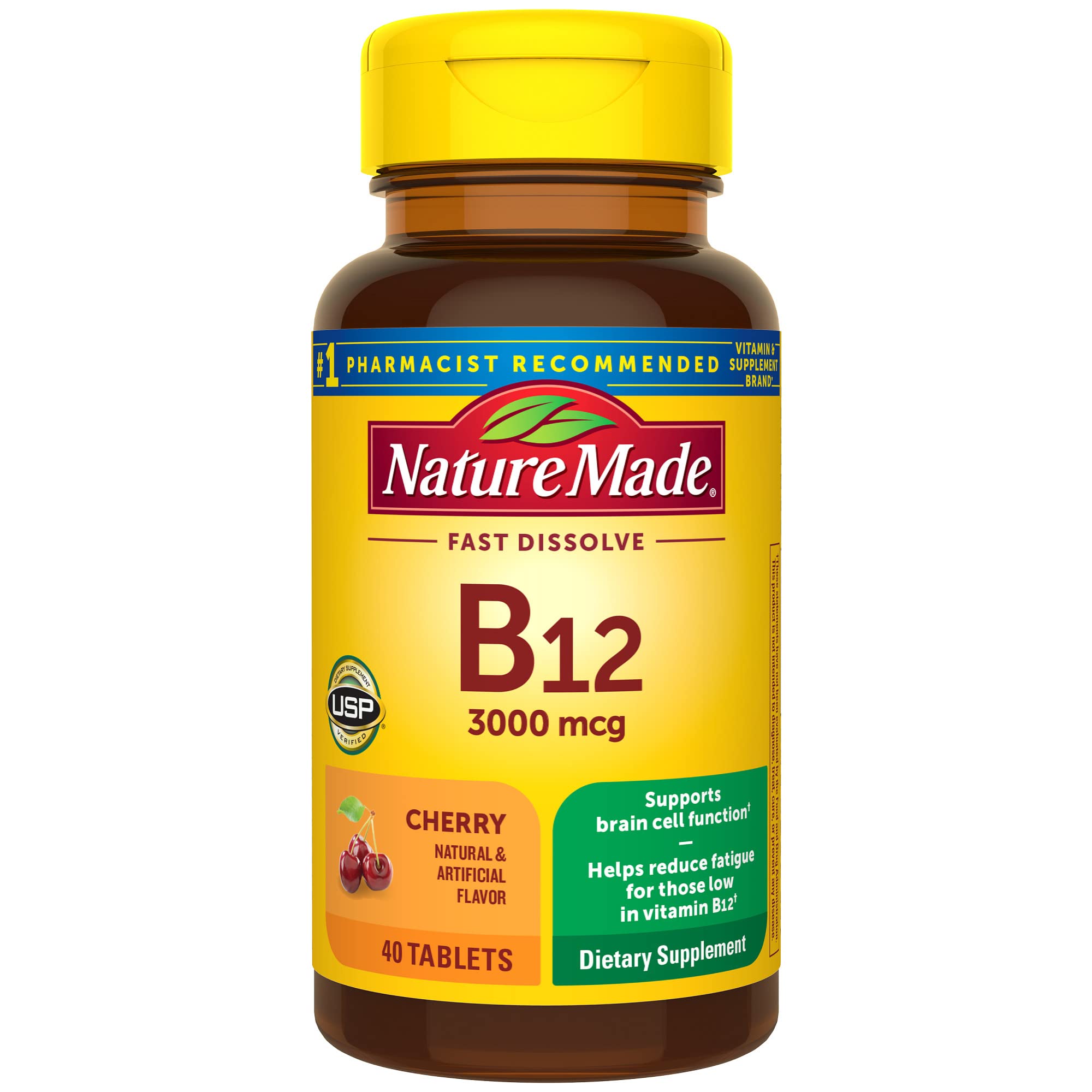 Suplemento De Vitamina B12 De 3000 Mcg De Nature Made, 40 Tabletas - Venta Internacional.