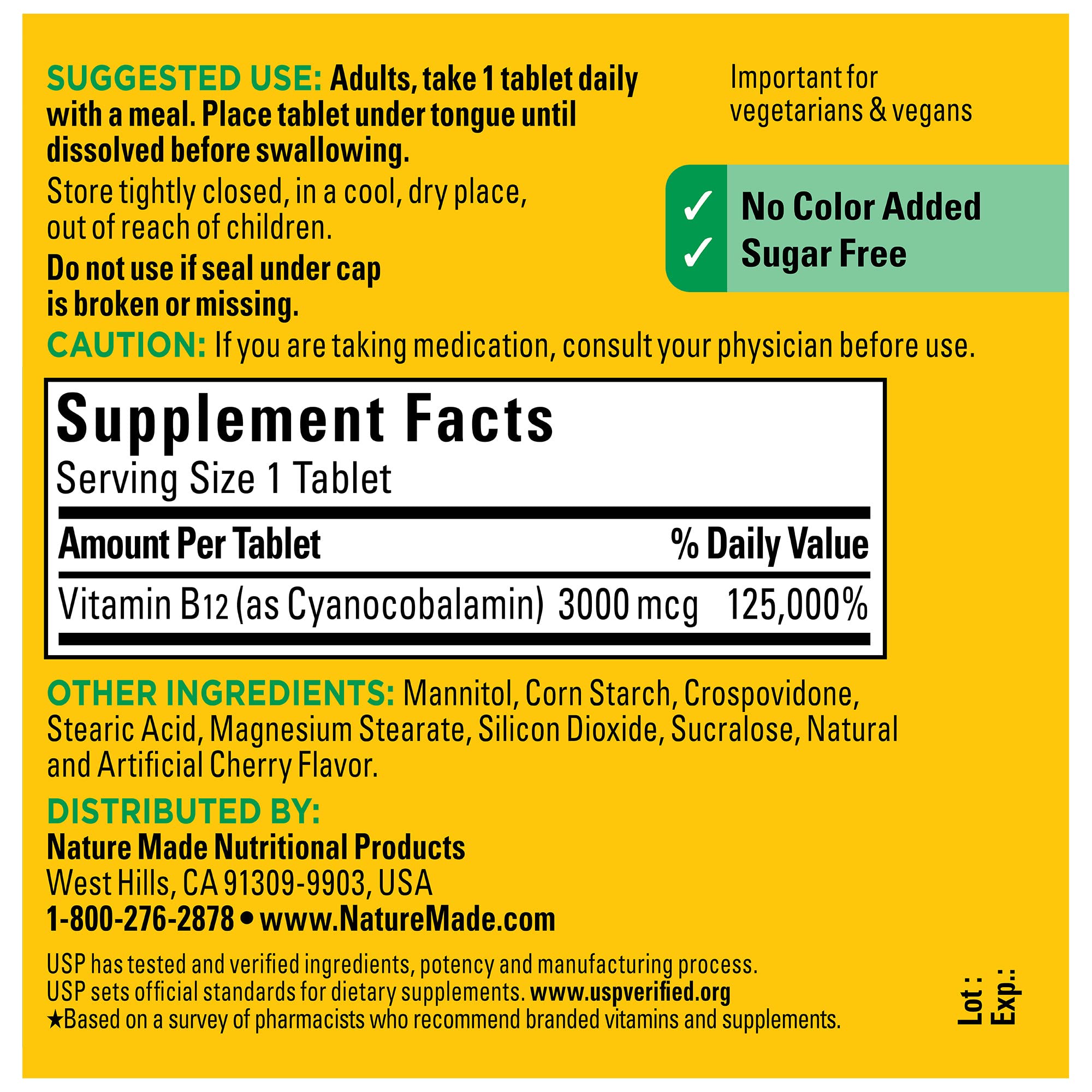 Foto 7 pulgar | Suplemento De Vitamina B12 De 3000 Mcg De Nature Made, 40 Tabletas - Venta Internacional.