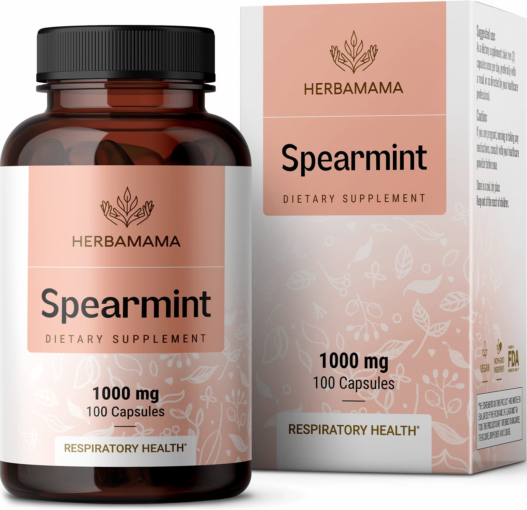 Foto 2 pulgar | Suplemento Herbamama De Hierbabuena, 100 Cápsulas, 1000 Mg, Orgánico - Venta Internacional.