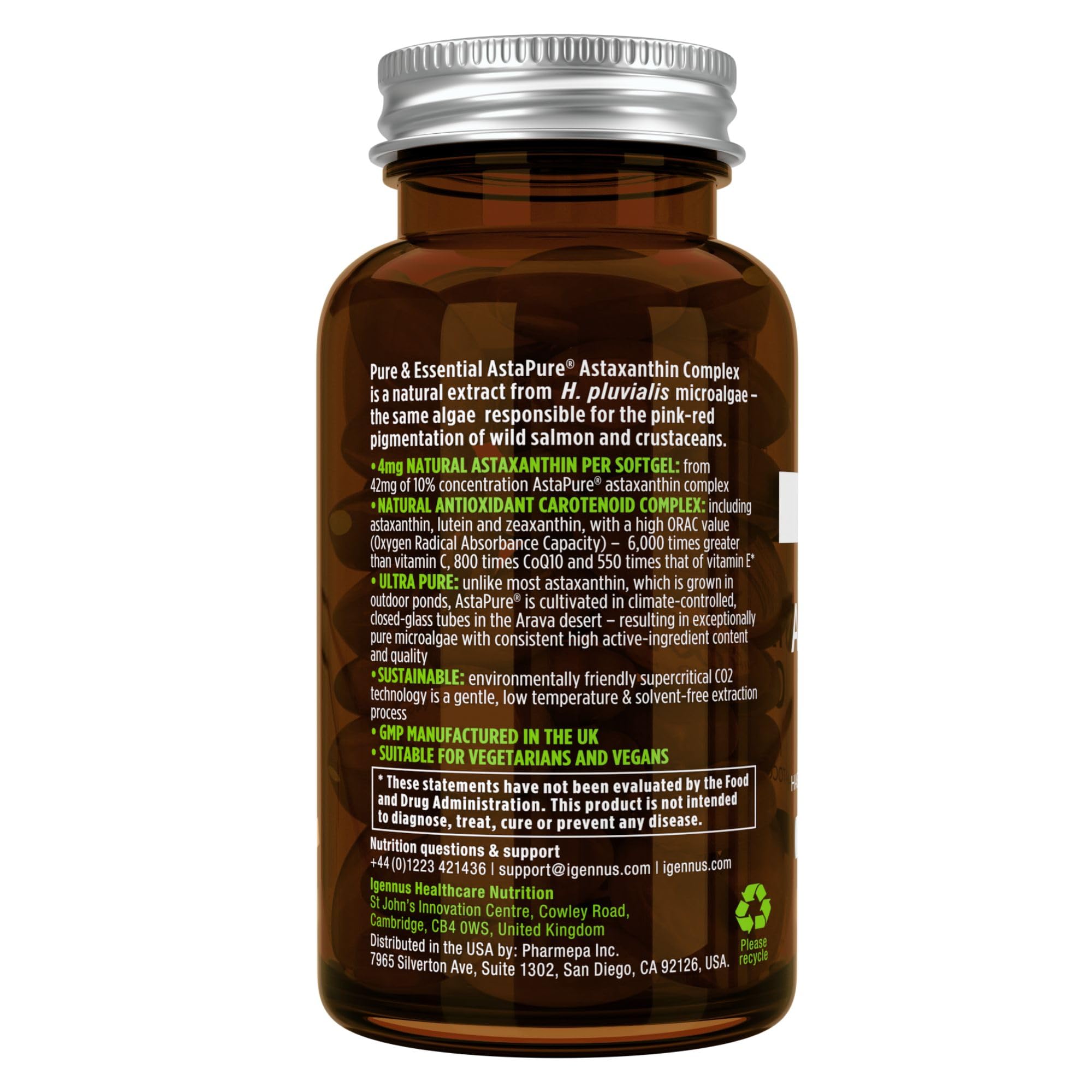 Foto 7 | Suplemento Del Complejo De Astaxantina Igennus Healthcare 42 Mg - Venta Internacional.