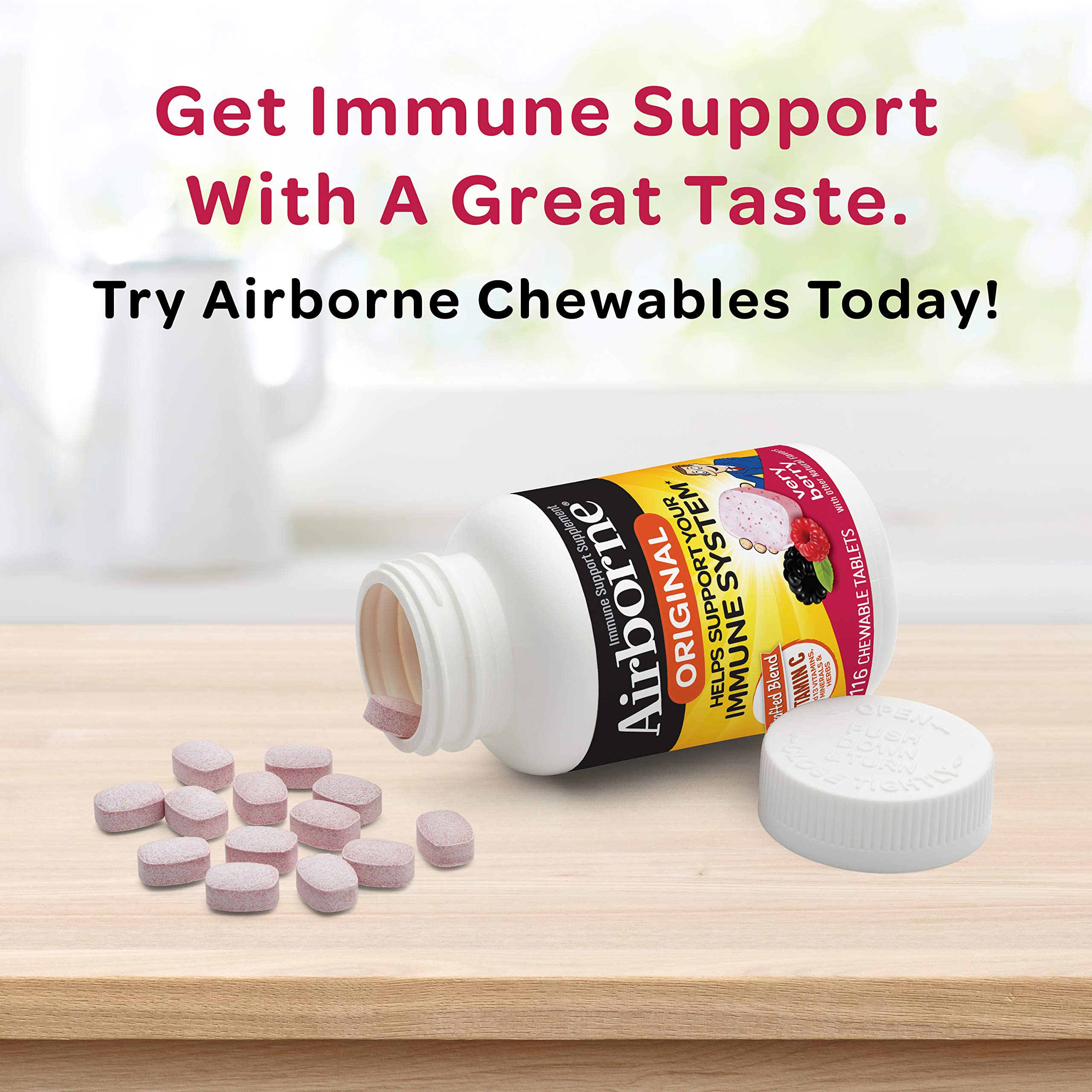 Foto 8 pulgar | Suplemento: Tabletas Masticables Airborne Berry 116x2 1000 Mg - Venta Internacional.