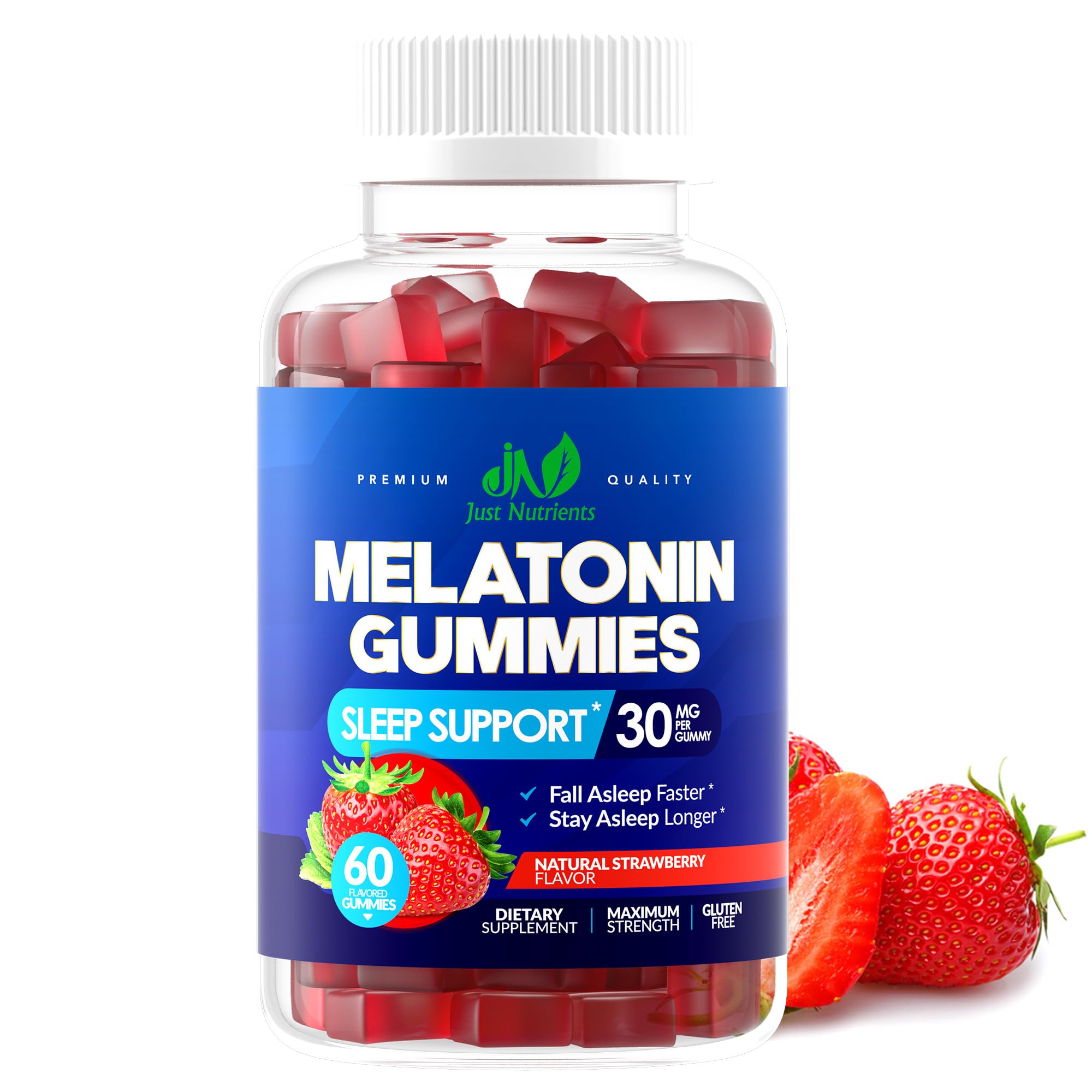 Foto 2 pulgar | Gomitas De Melatonina Just Nutrients 30 Mg Para Adultos, 60 Porciones - Venta Internacional.