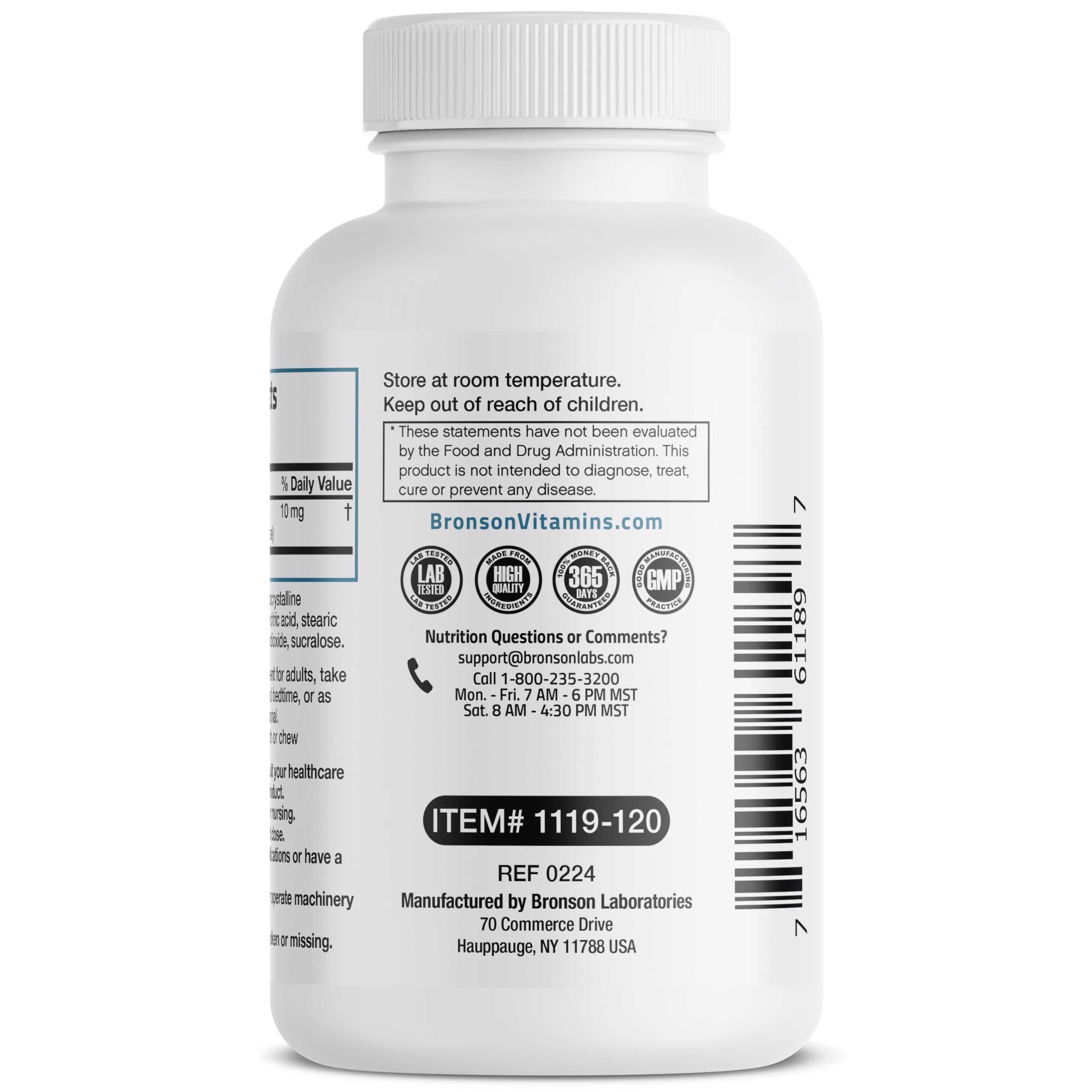 Foto 3 pulgar | Suplemento Bronson Melatonin, 10 Mg, Tabletas De Disolución Rápida, 120 - Venta Internacional.