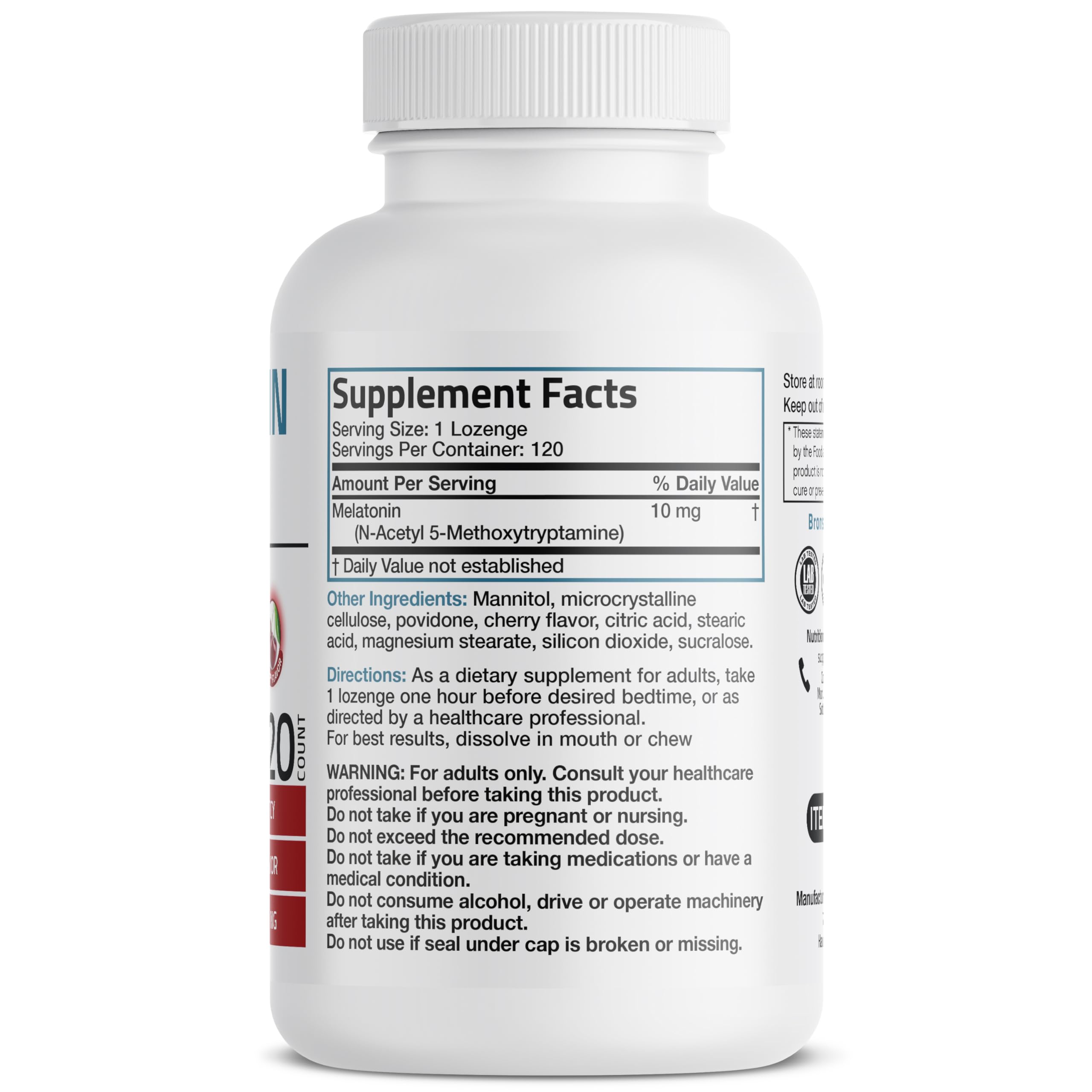 Foto 4 | Suplemento Bronson Melatonin, 10 Mg, Tabletas De Disolución Rápida, 120 - Venta Internacional.