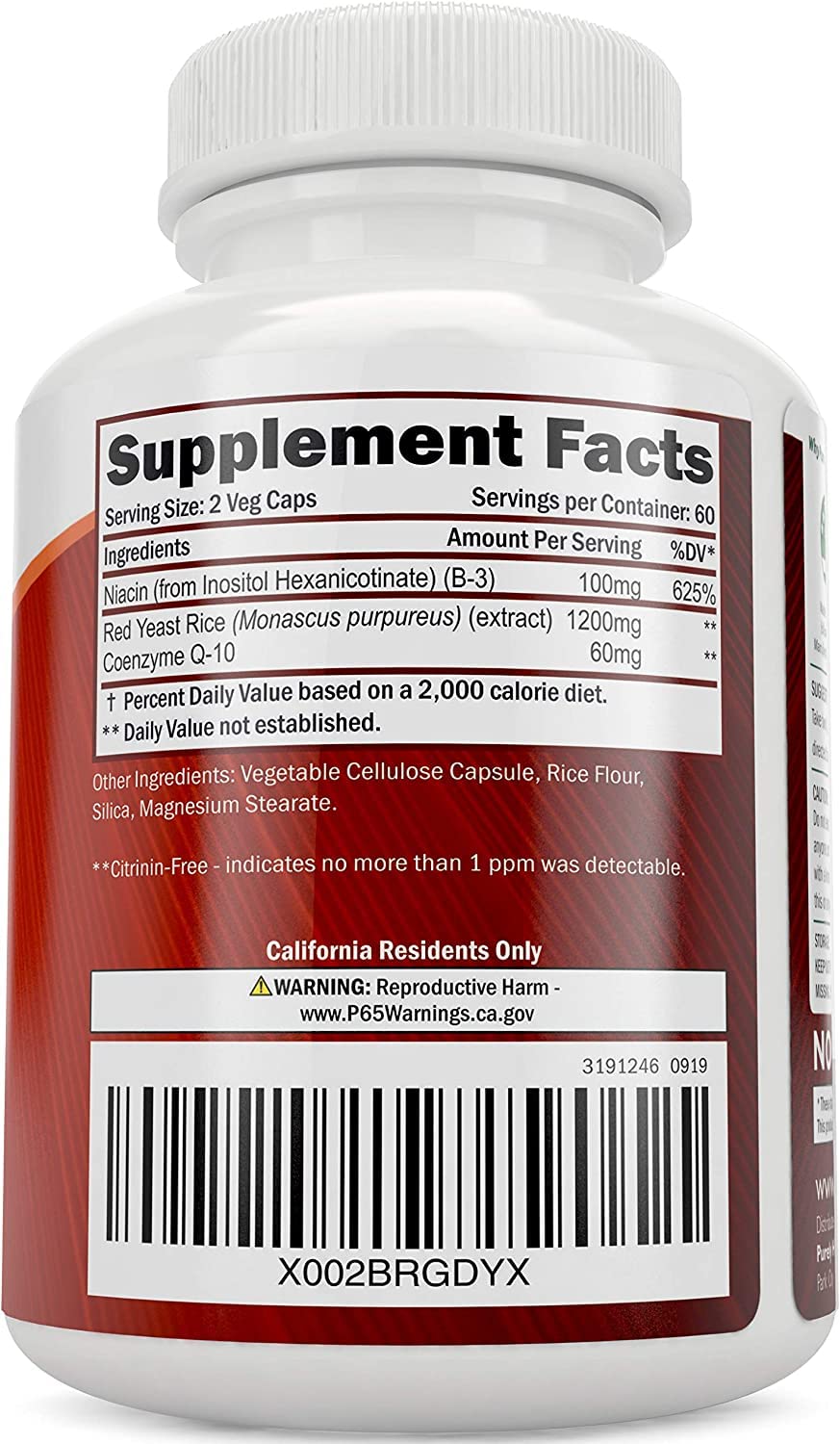 Foto 3 pulgar | Complemente 1200 Mg De Arroz De Levadura Roja Purely Holistic Con Coq10 Y Niacina - Venta Internacional.