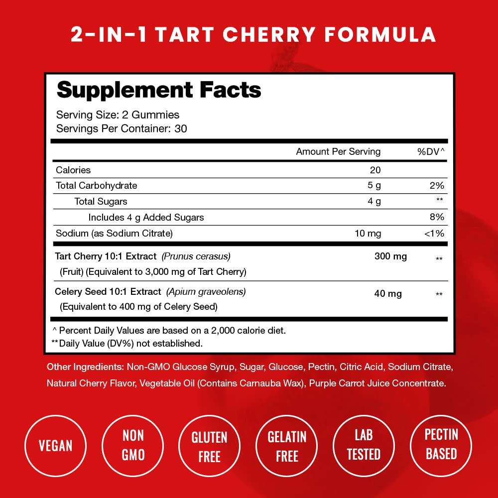 Foto 3 pulgar | Suplemento Nutrachamps Tart Cherry Gummies 60 Gomitas Veganas - Venta Internacional.