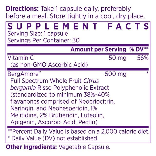 Foto 3 pulgar | Suplemento Naomi Bergamore De 500 Mg De Extracto De Bergamota Cítrica - Venta Internacional.