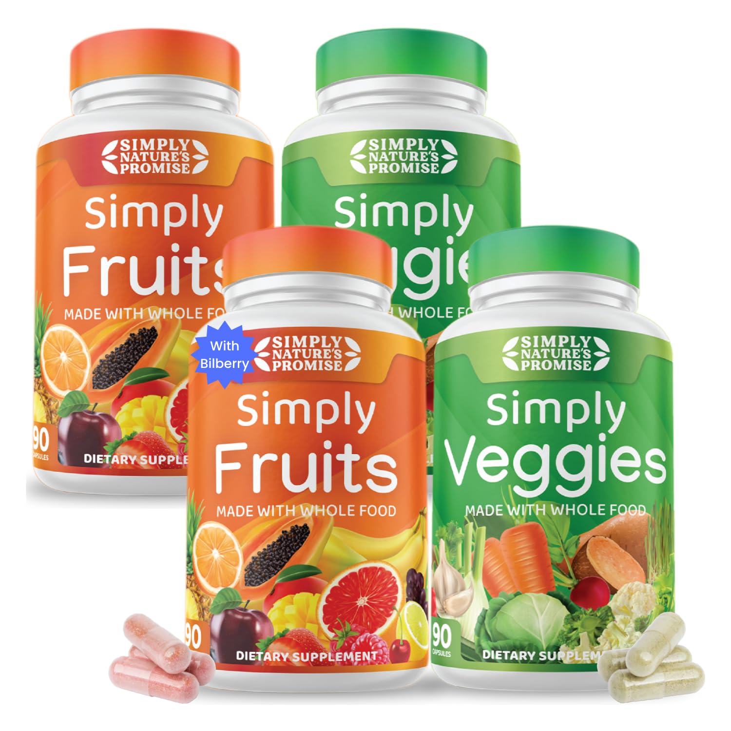 Foto 2 pulgar | Suplemento Simply Nature's Promise Fruits & Veggies 90 Cápsulas - Venta Internacional.