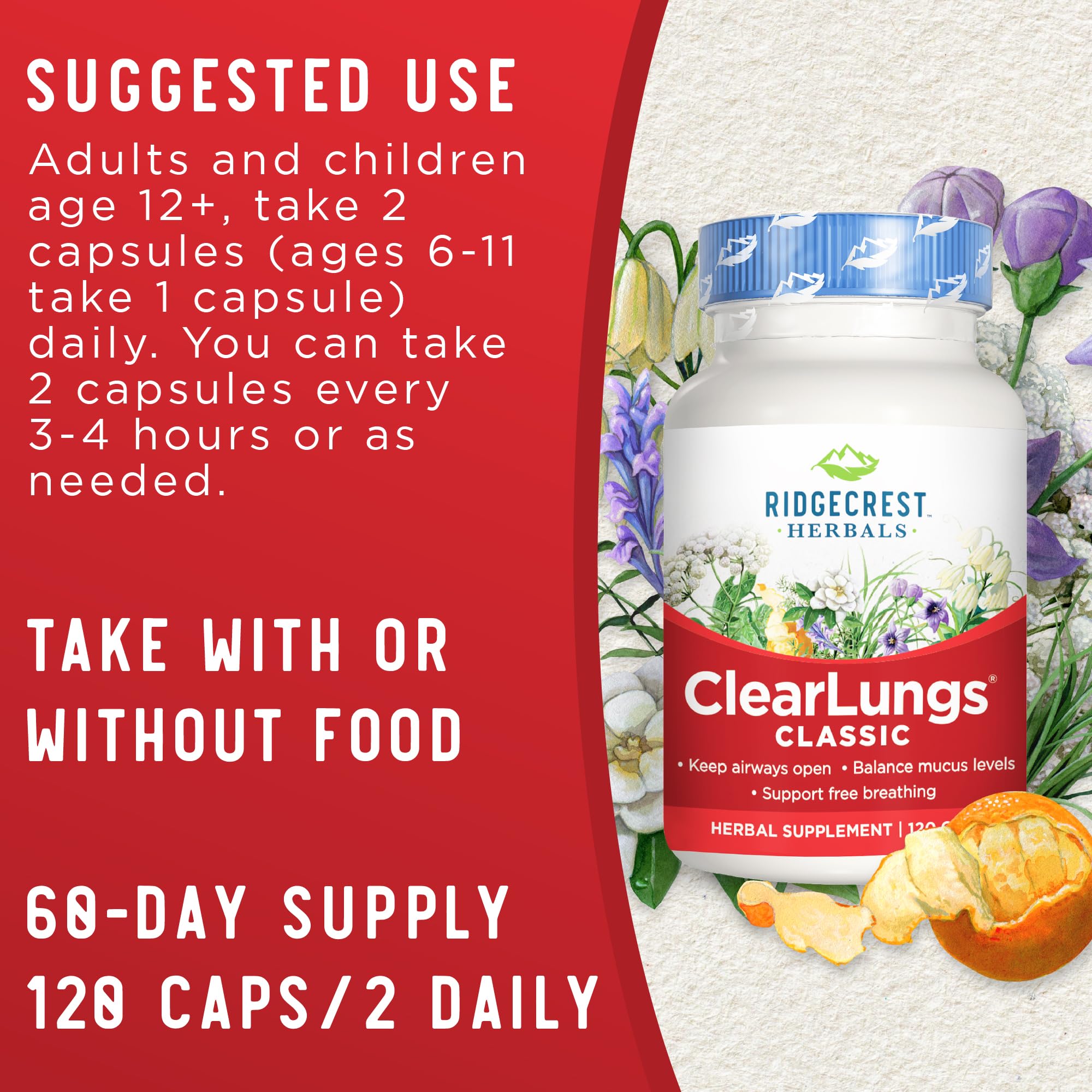 Foto 4 pulgar | Suplemento Ridgecrest Herbals Clearlungs Classic 120 Cápsulas - Venta Internacional.