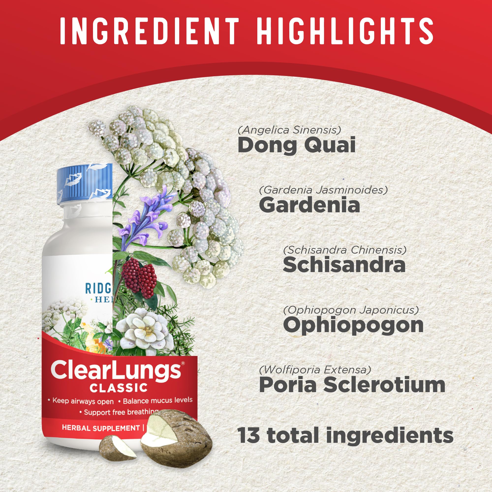 Foto 5 pulgar | Suplemento Ridgecrest Herbals Clearlungs Classic 120 Cápsulas - Venta Internacional.