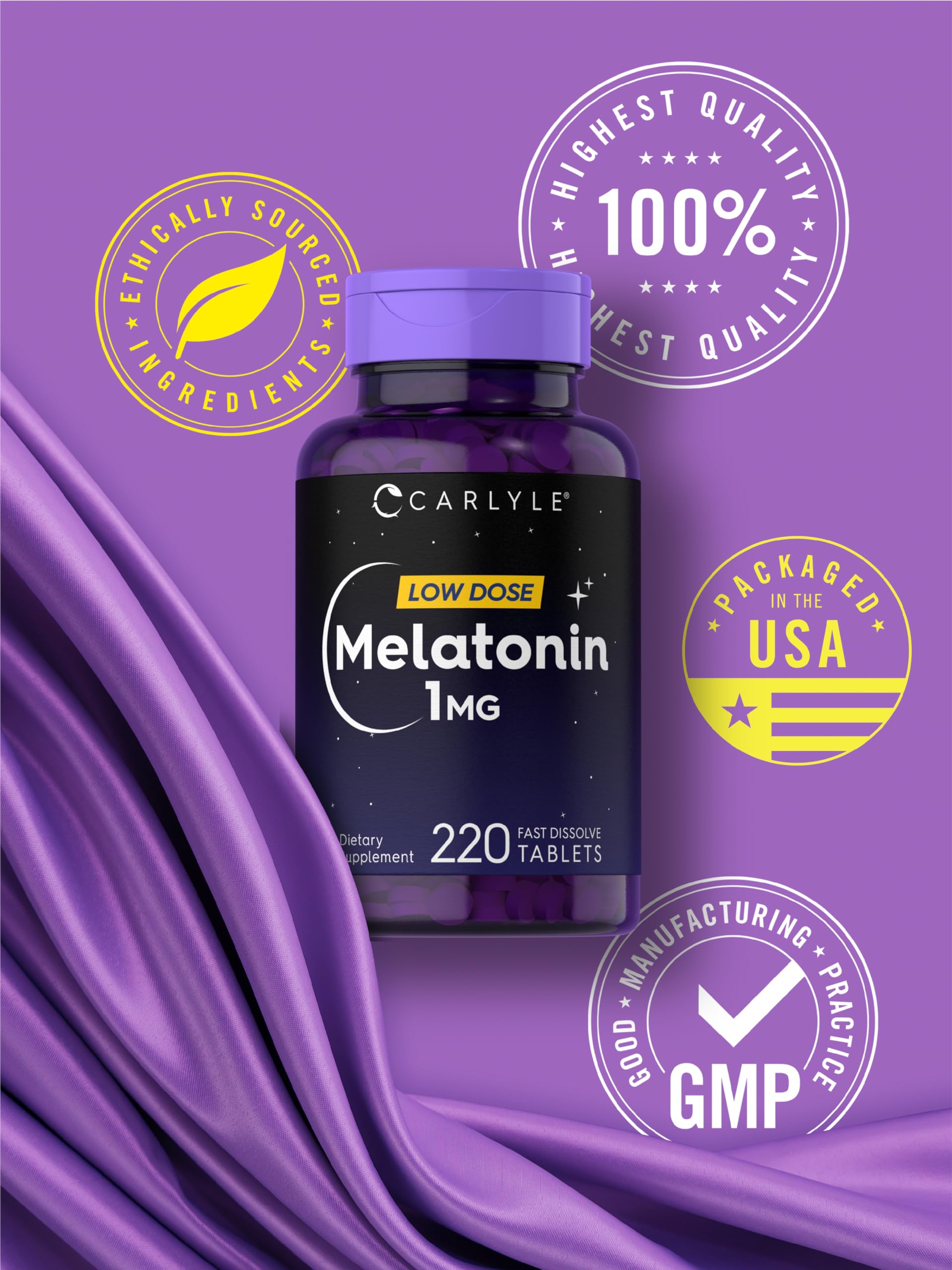 Foto 6 | Melatonina Carlyle 1 Mg 220 Comprimidos De Disolución Rápida - Venta Internacional.