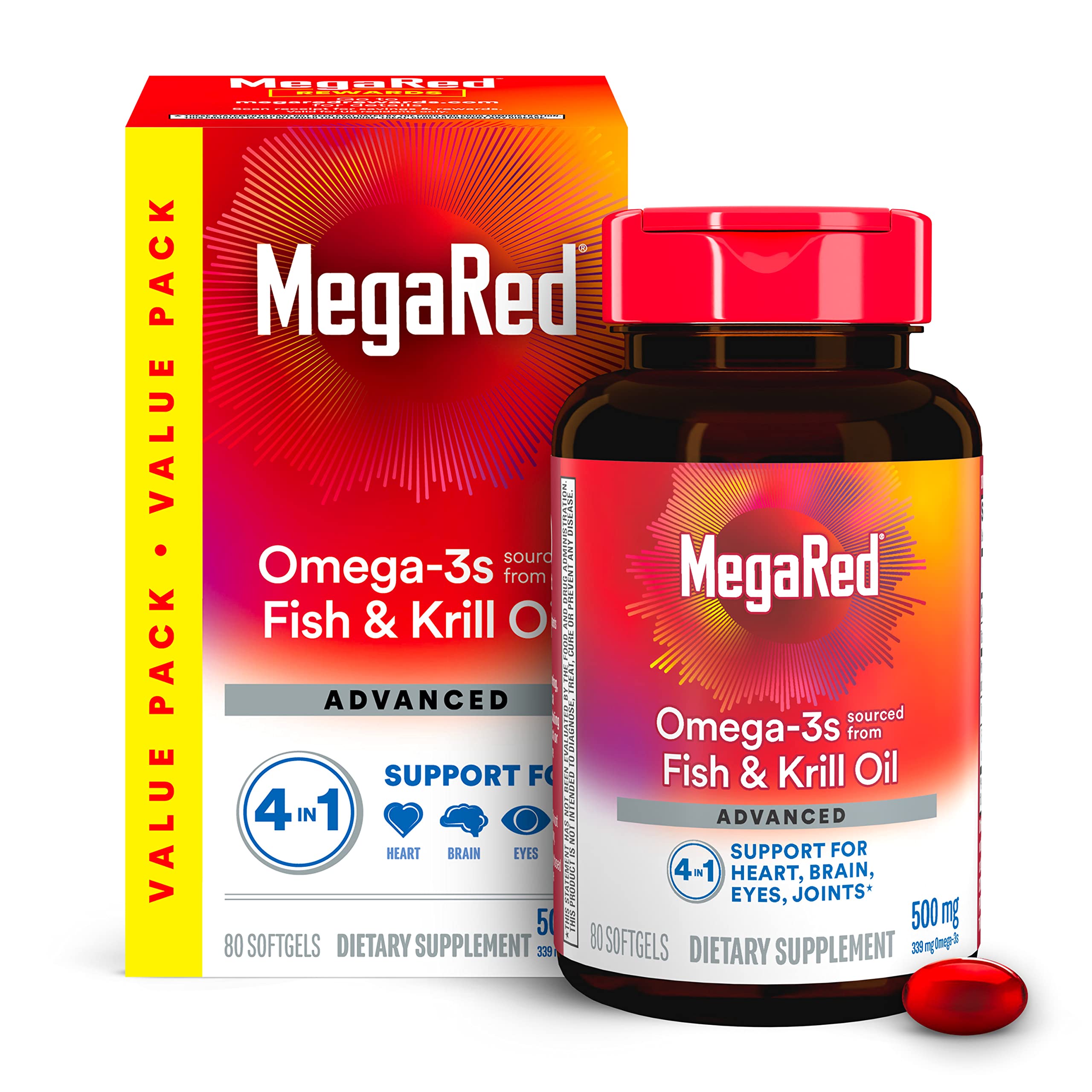Foto 2 pulgar | Suplemento De Aceite De Pescado Megared Omega 3 Y Aceite De Krill Antártico, 80 Unidades - Venta Internacional.