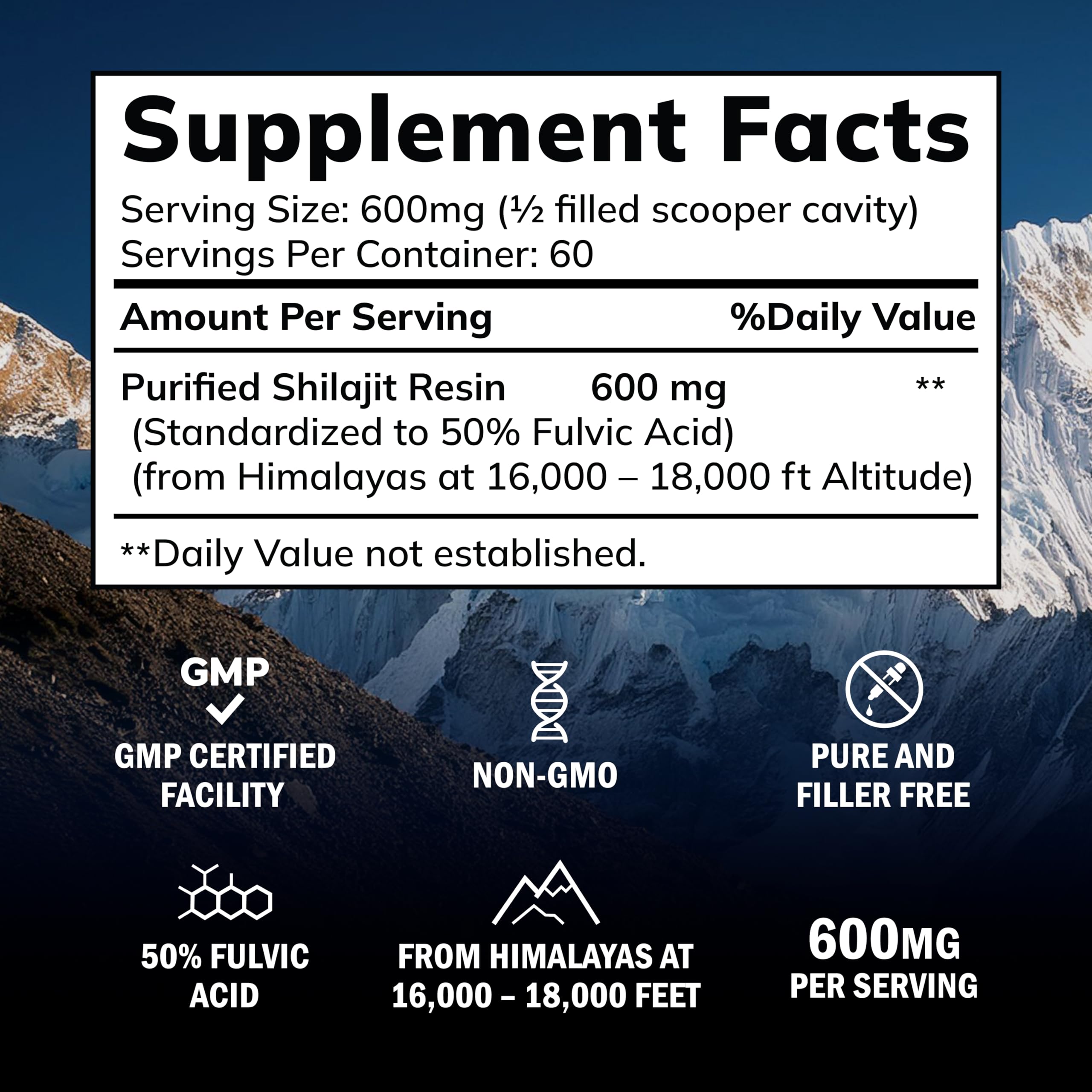 Foto 4 pulgar | Suplemento De Resina De Shilajit De Squared Nutrition, 600 Mg Con Minerales - Venta Internacional.