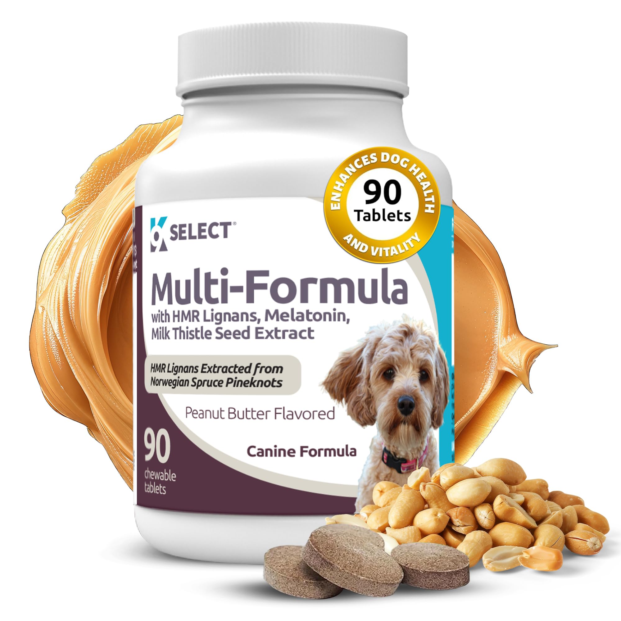 Dog Vitamins K9 Select, Fórmula Múltiple Para Perros Pequeños, 90 Comprimidos - Venta Internacional.