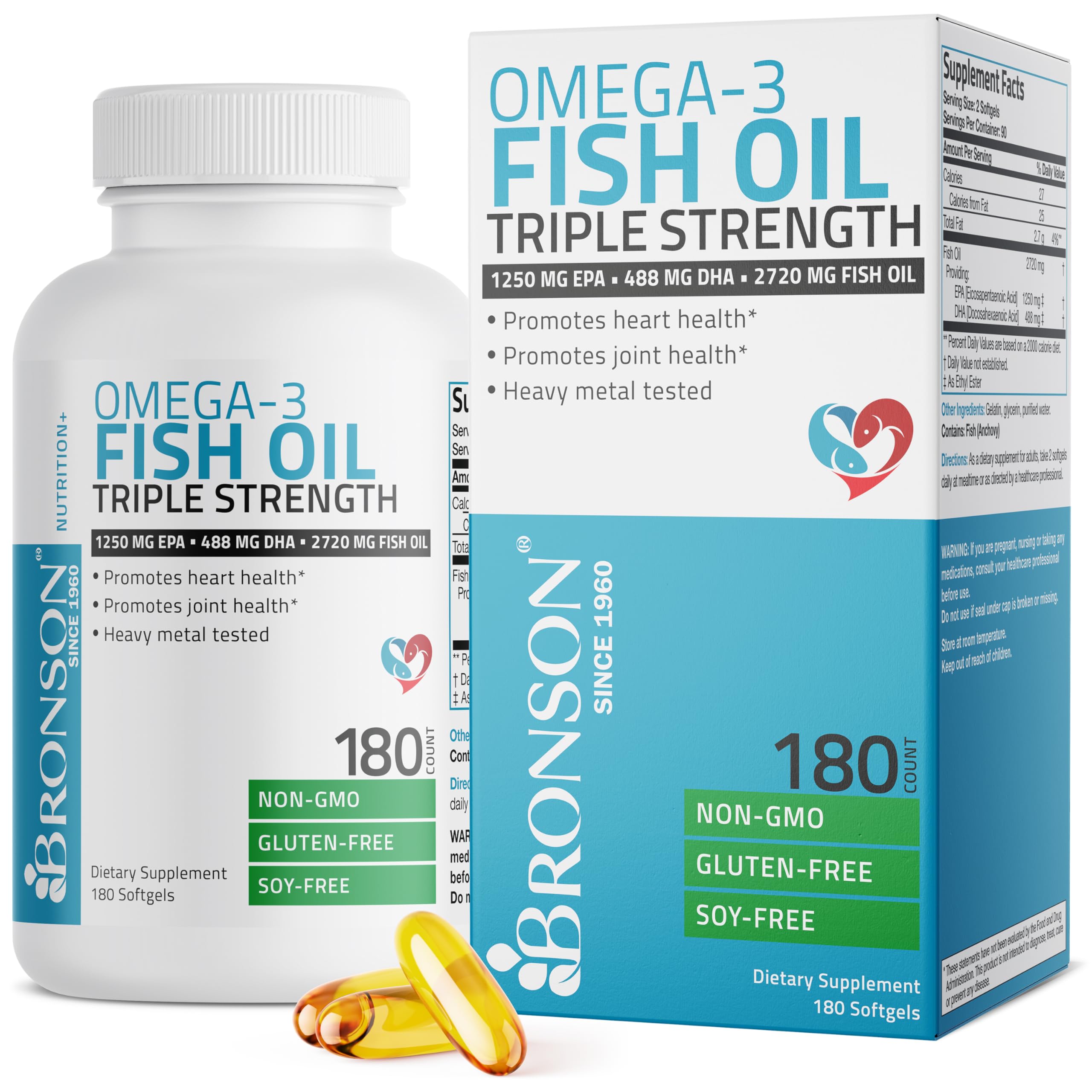 Foto 2 pulgar | Suplemento De Aceite De Pescado Bronson Omega 3 De Triple Concentración 2720 Mg - Venta Internacional.