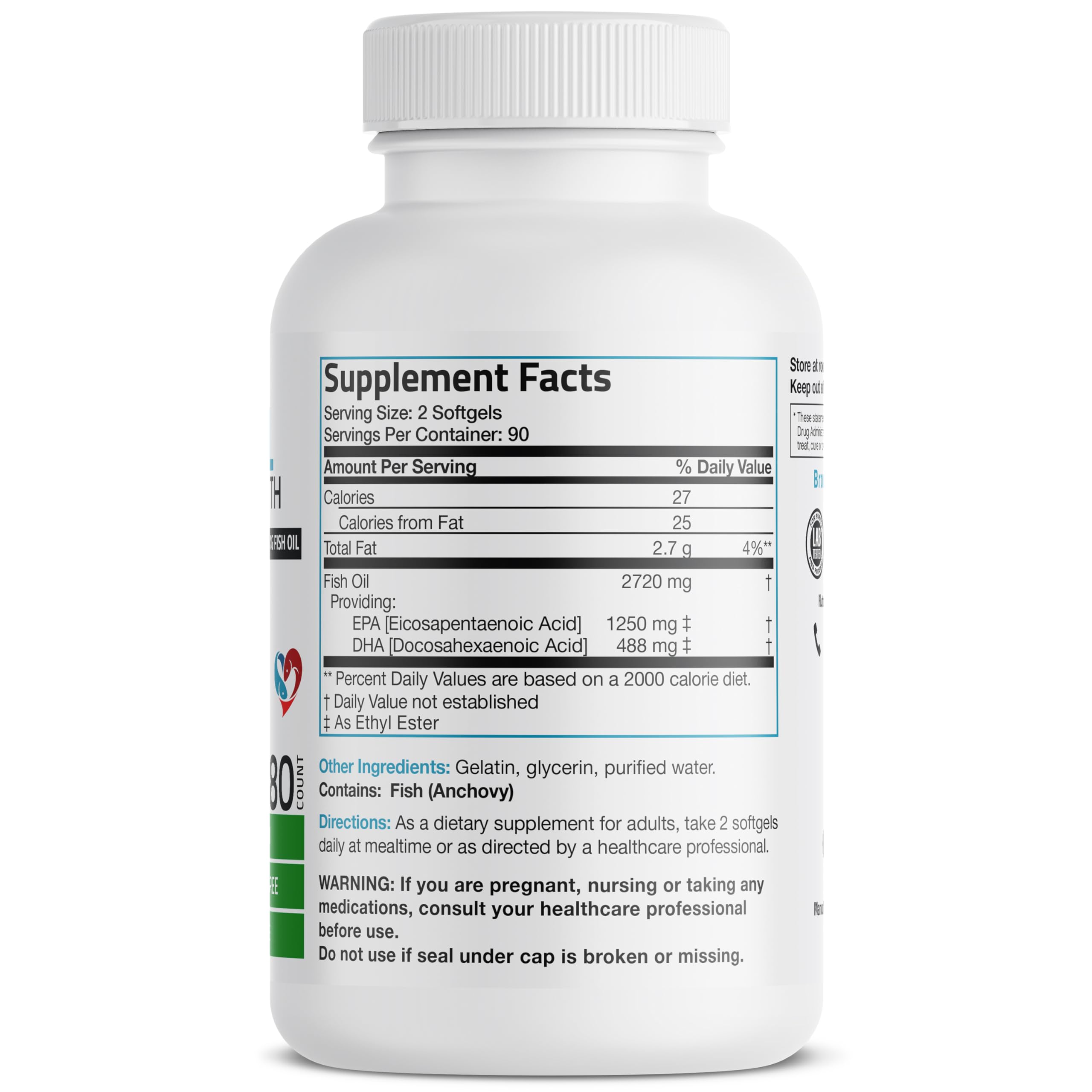 Foto 2 | Suplemento De Aceite De Pescado Bronson Omega 3 De Triple Concentración 2720 Mg - Venta Internacional.