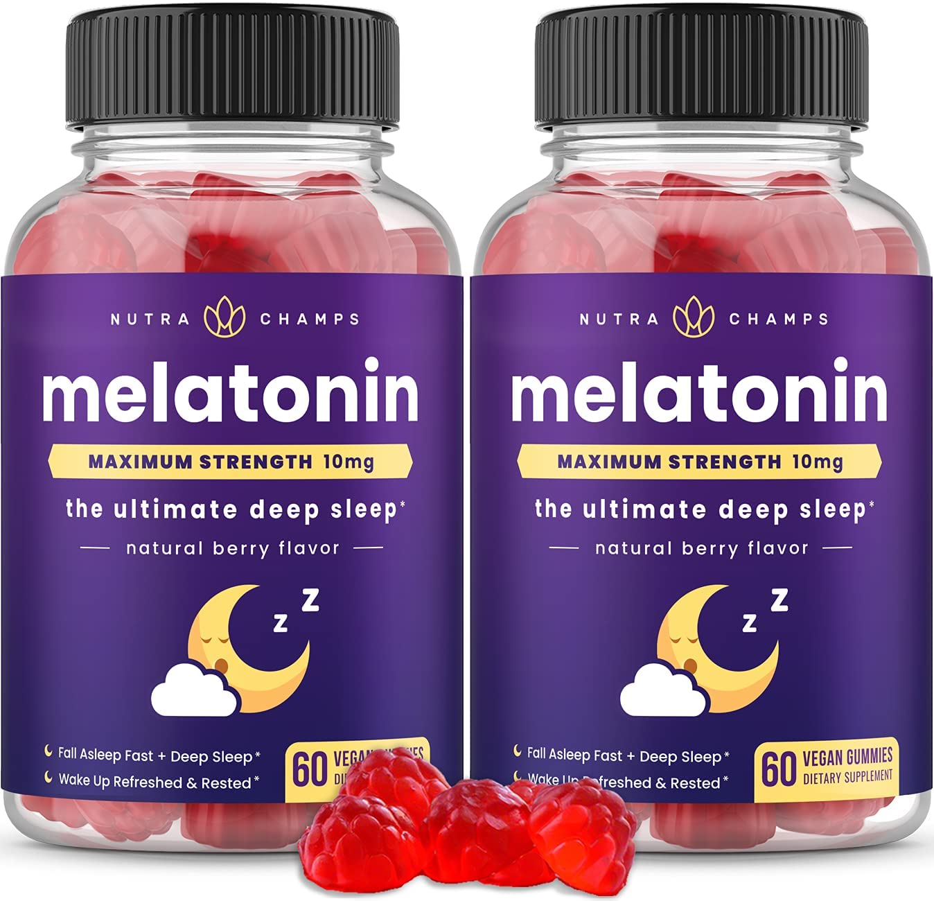 Foto 2 pulgar | Gomitas De Melatonina Nutrachamps Extra Strength (paquete De 2), 5 Mg/10 Mg - Venta Internacional.