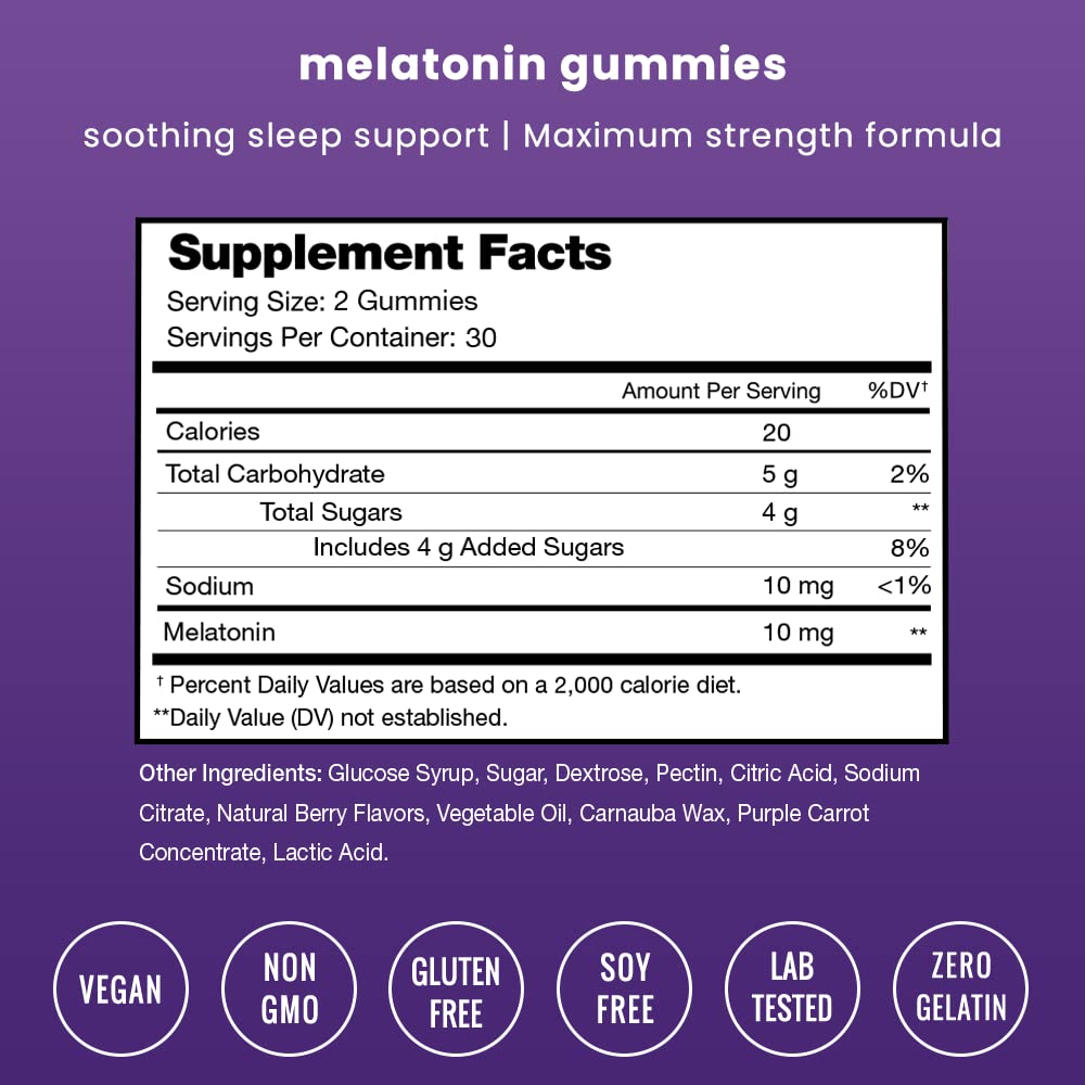 Foto 3 pulgar | Gomitas De Melatonina Nutrachamps Extra Strength (paquete De 2), 5 Mg/10 Mg - Venta Internacional.