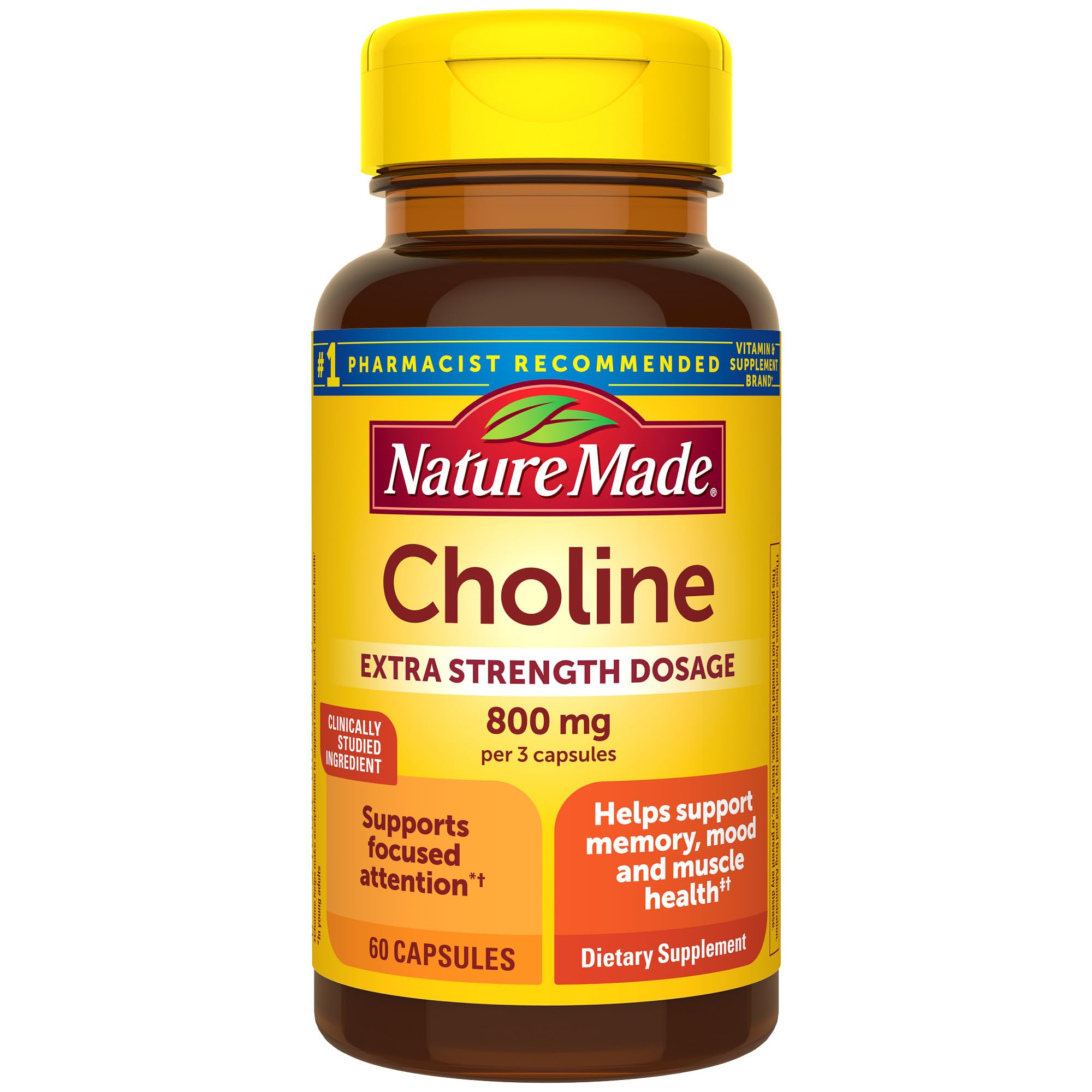 Foto 2 pulgar | Suplementos Nature Made Choline 800 Mg 60 Cápsulas - Venta Internacional.