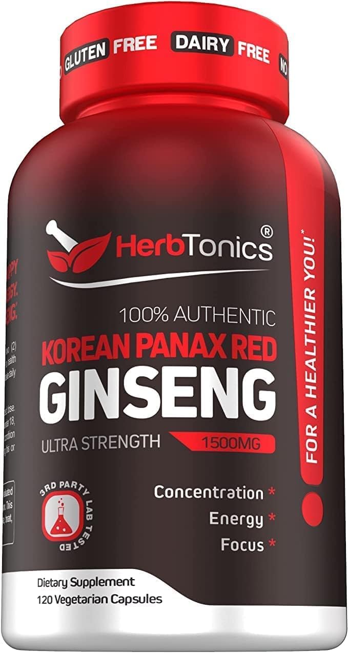 Foto 2 pulgar | Suplemento Herbtonics Korean Red Panax Ginseng 1500 Mg 120 Cápsulas - Venta Internacional.